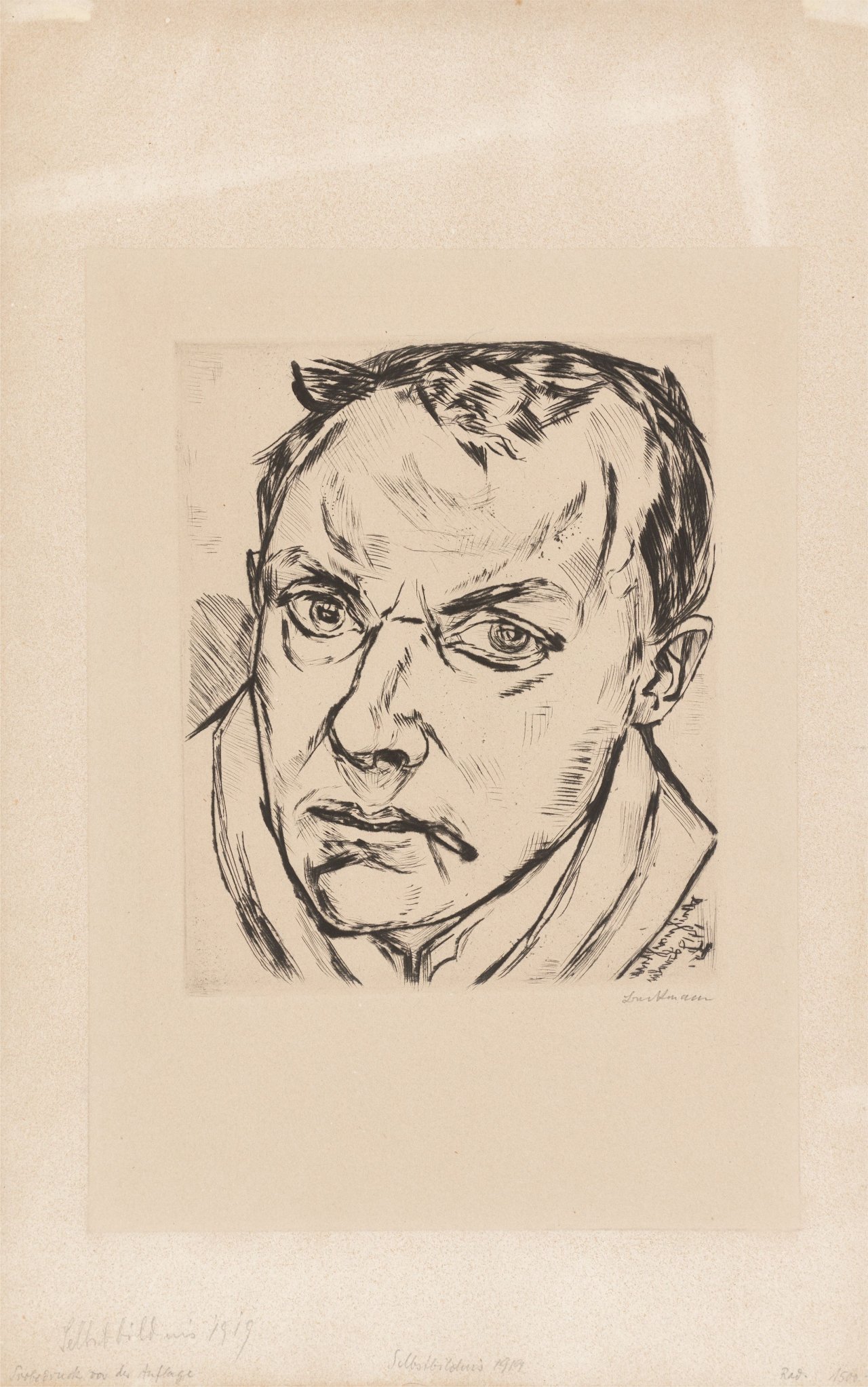 This picture shows the following artwork: Max Beckmann. ”Großes Selbstbildnis”. 1919.