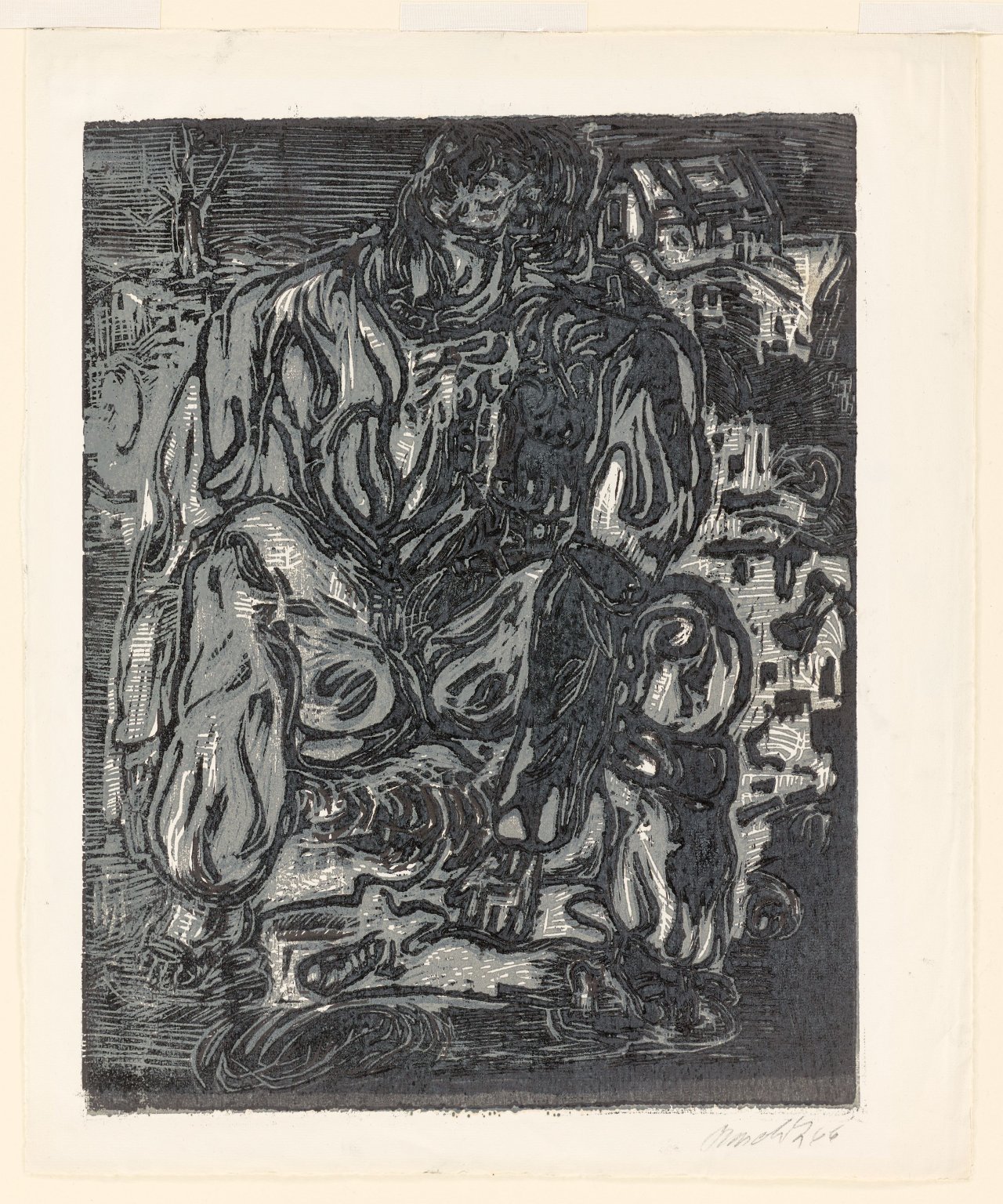 Auf diesem Bild ist das folgende Kunstwerk zu sehen: Georg Baselitz. Ohne Titel. 1966.