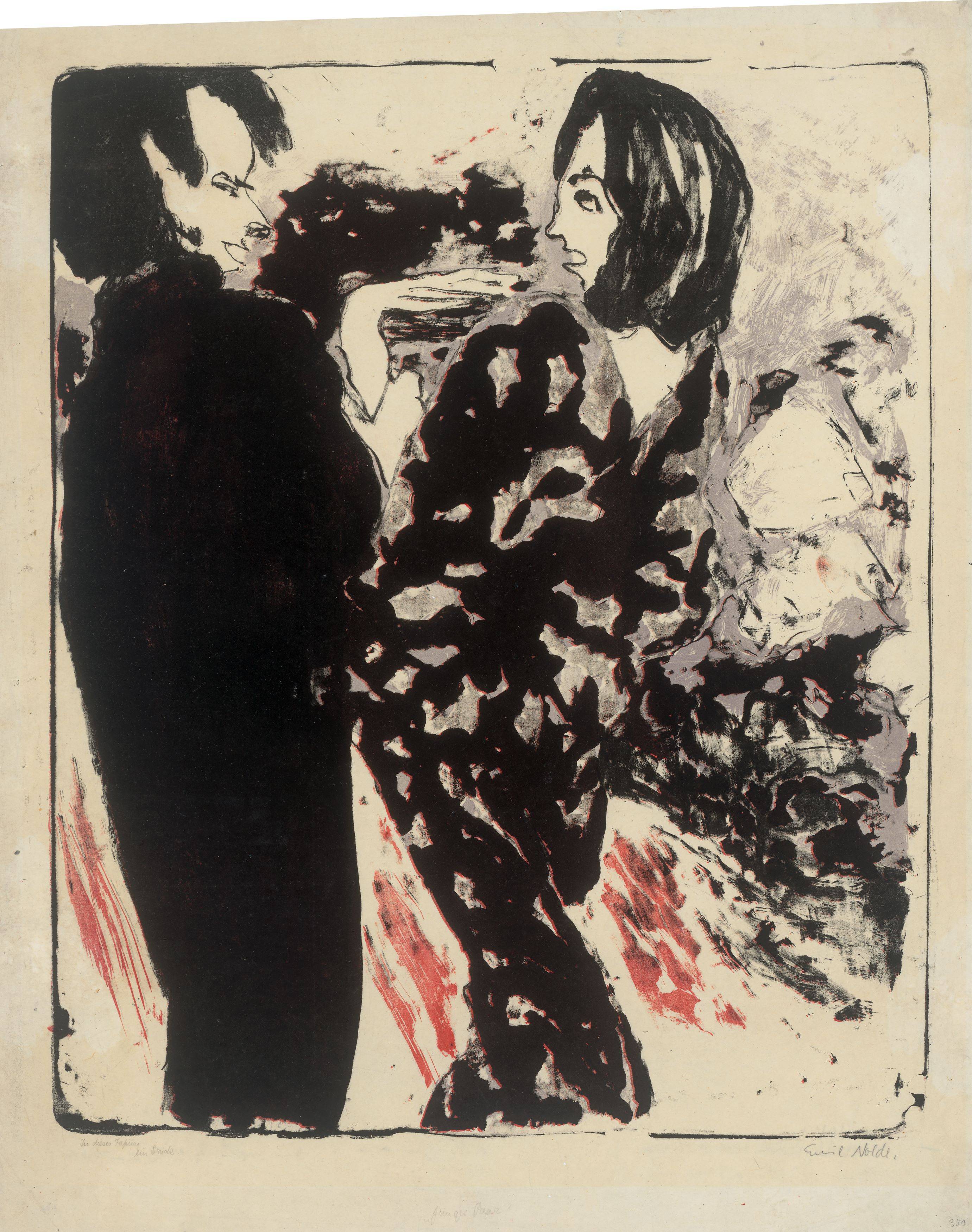 Auf diesem Bild ist das folgende Kunstwerk zu sehen: Emil Nolde. „Junges Paar“. 1913.