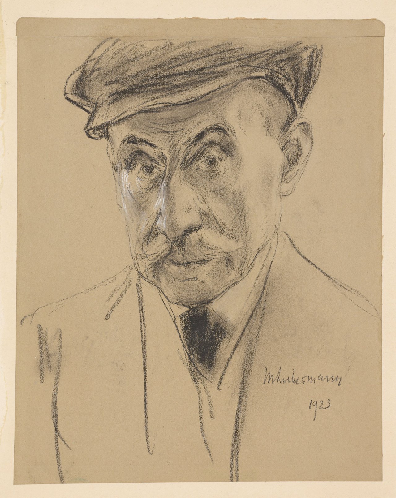 This picture shows the following artwork: Max Liebermann. Self-portrait with cap. 1923.