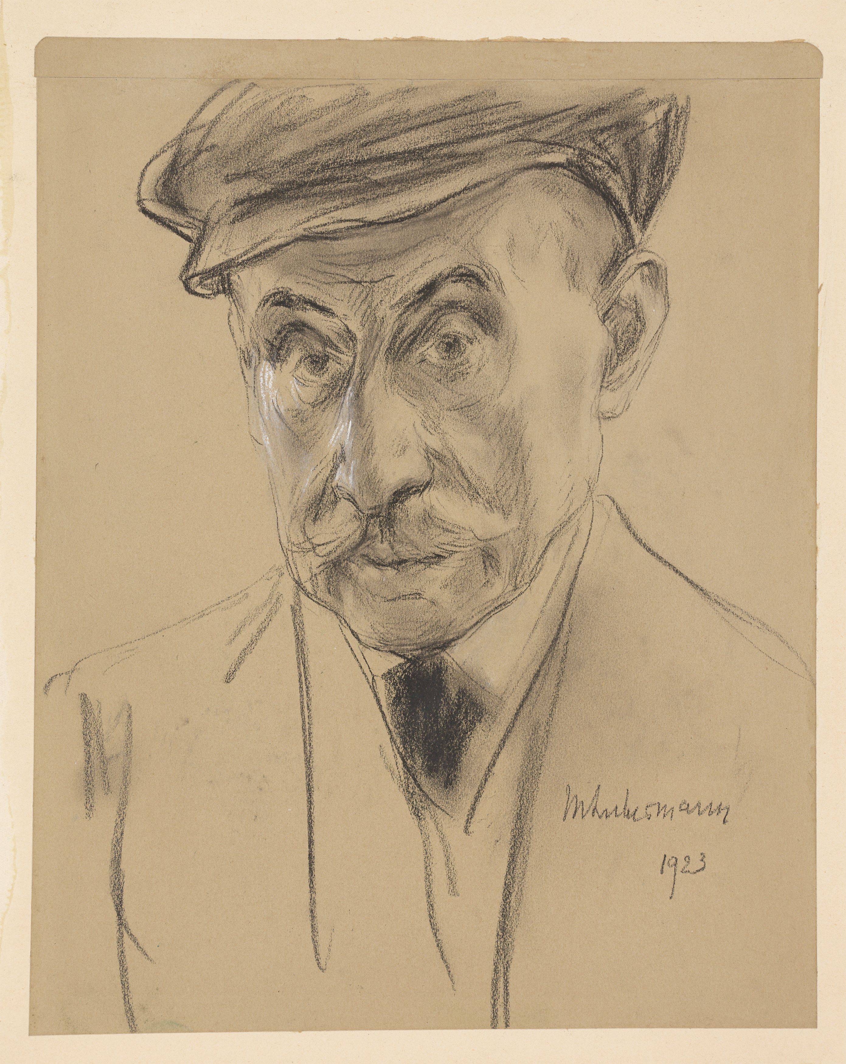 This picture shows the following artwork: Max Liebermann. Self-portrait with cap. 1923.