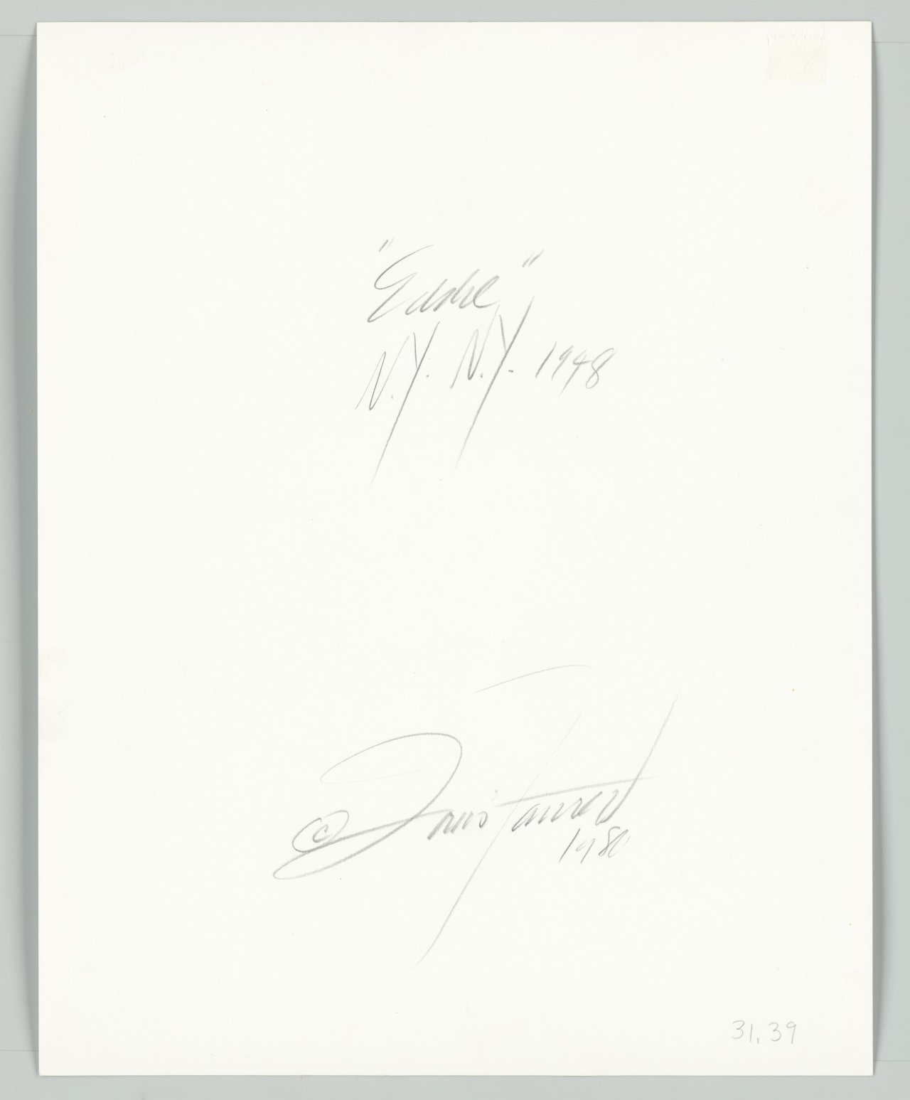 This picture shows the following artwork: Louis Faurer. ”Eddie, N.[ew] Y.[ork], N.Y.”. 1948.