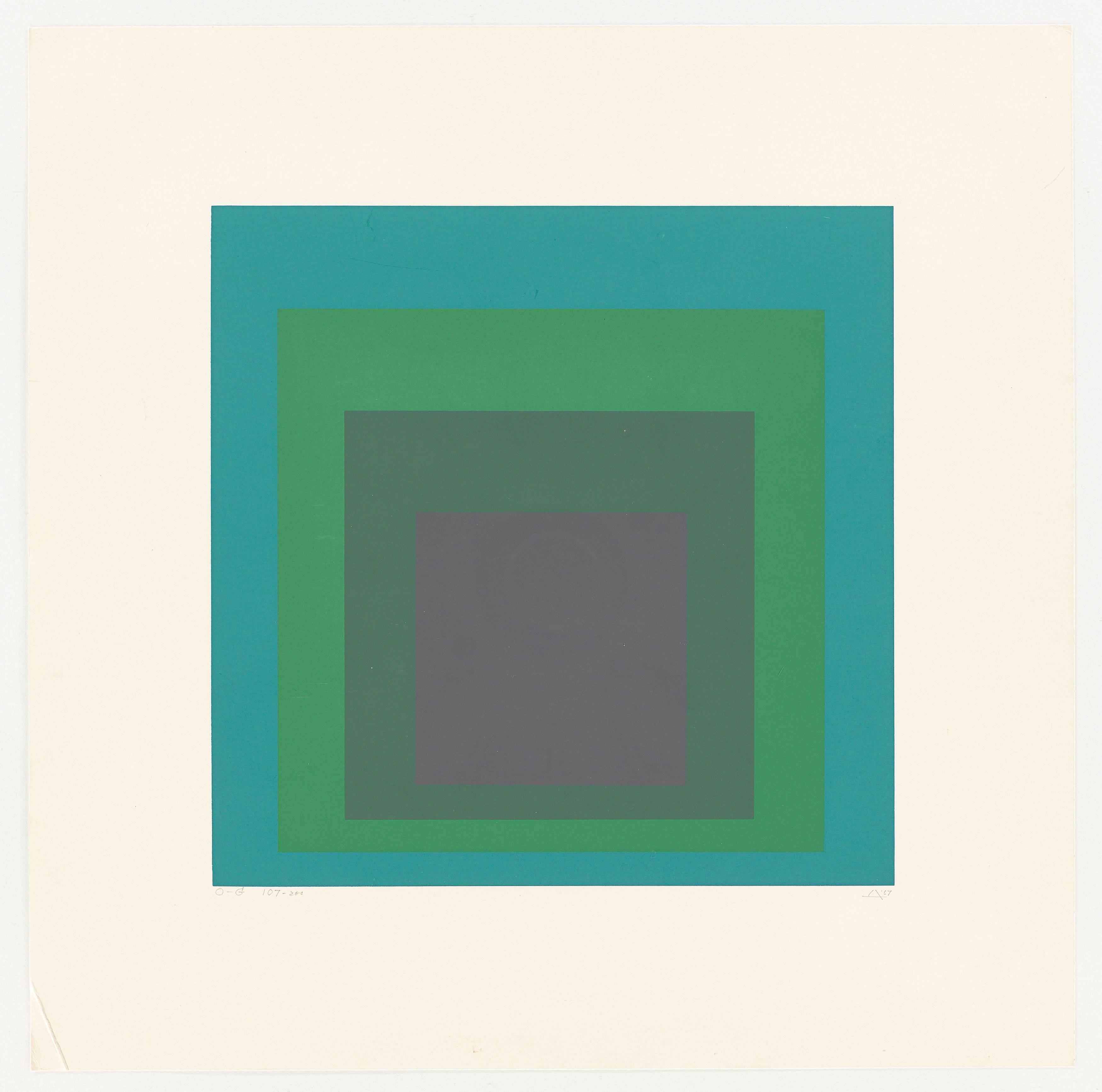 This picture shows the following artwork: Josef Albers. ”O-G”. 1967.