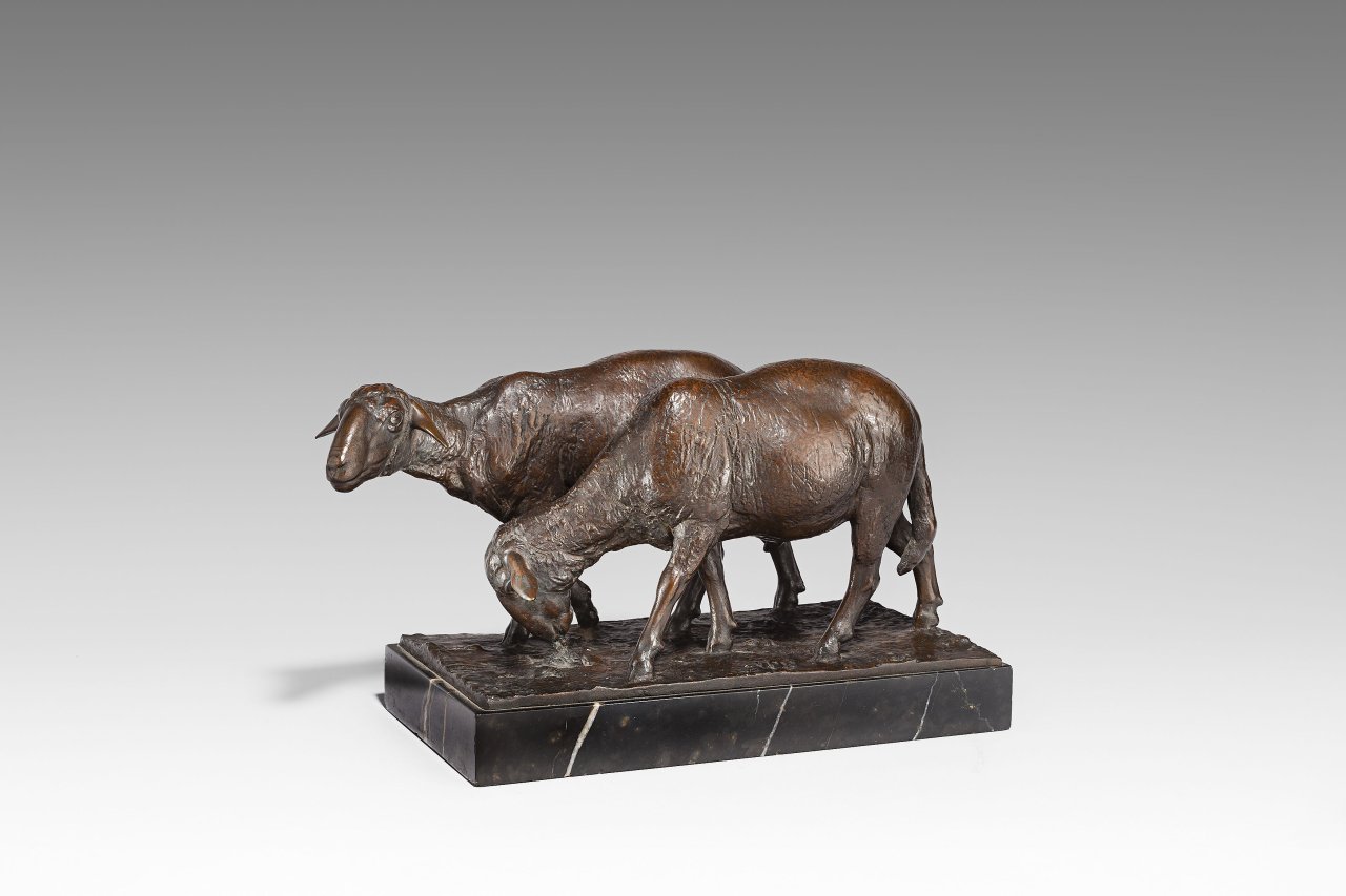 Auf diesem Bild ist das folgende Kunstwerk zu sehen: August Gaul. „Schafe“. 1901.