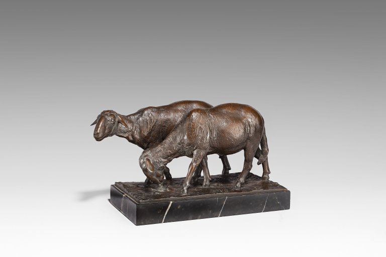 Auf diesem Bild ist das folgende Kunstwerk zu sehen: August Gaul. „Schafe“. 1901.