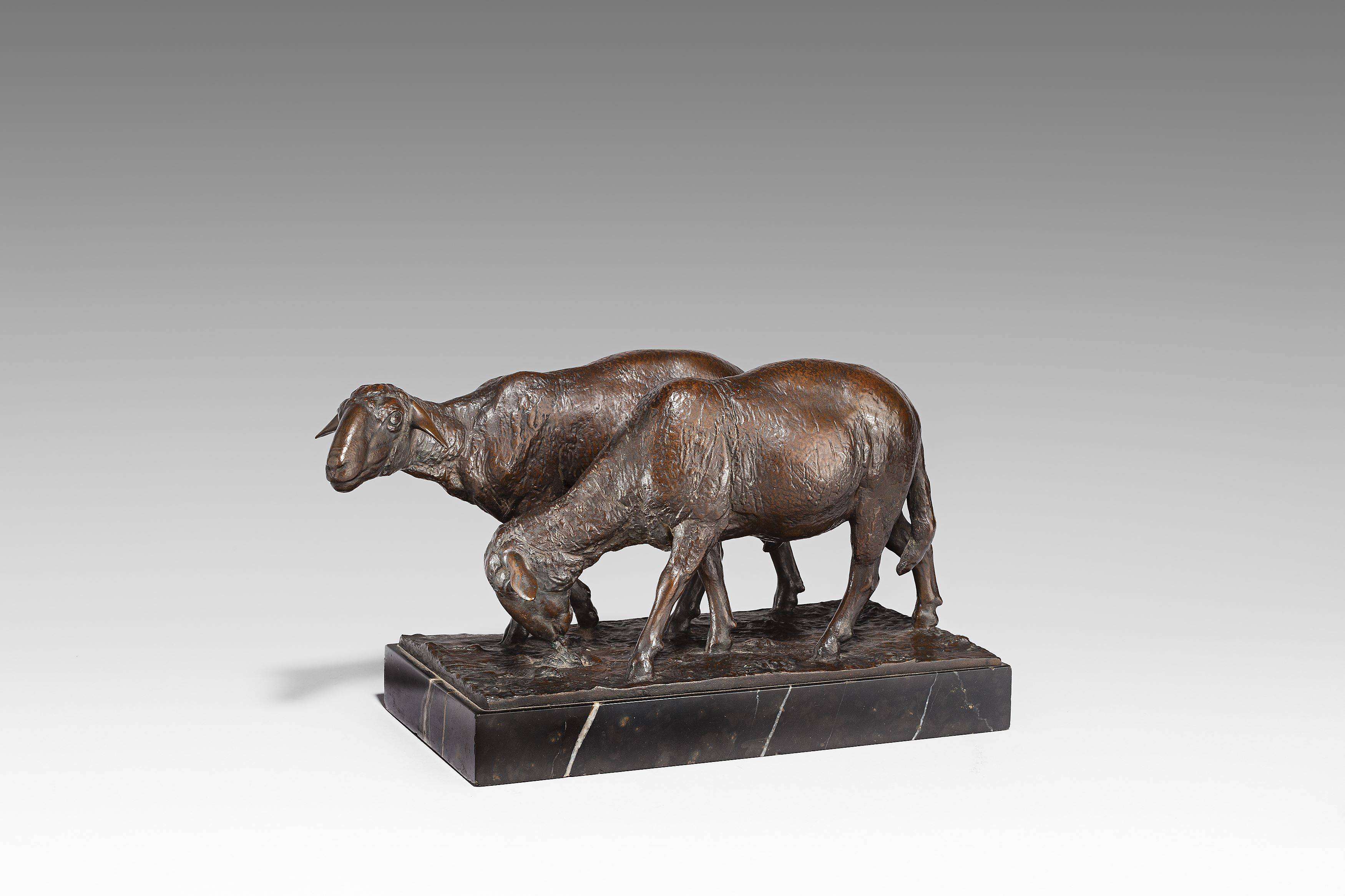 Auf diesem Bild ist das folgende Kunstwerk zu sehen: August Gaul. „Schafe“. 1901.