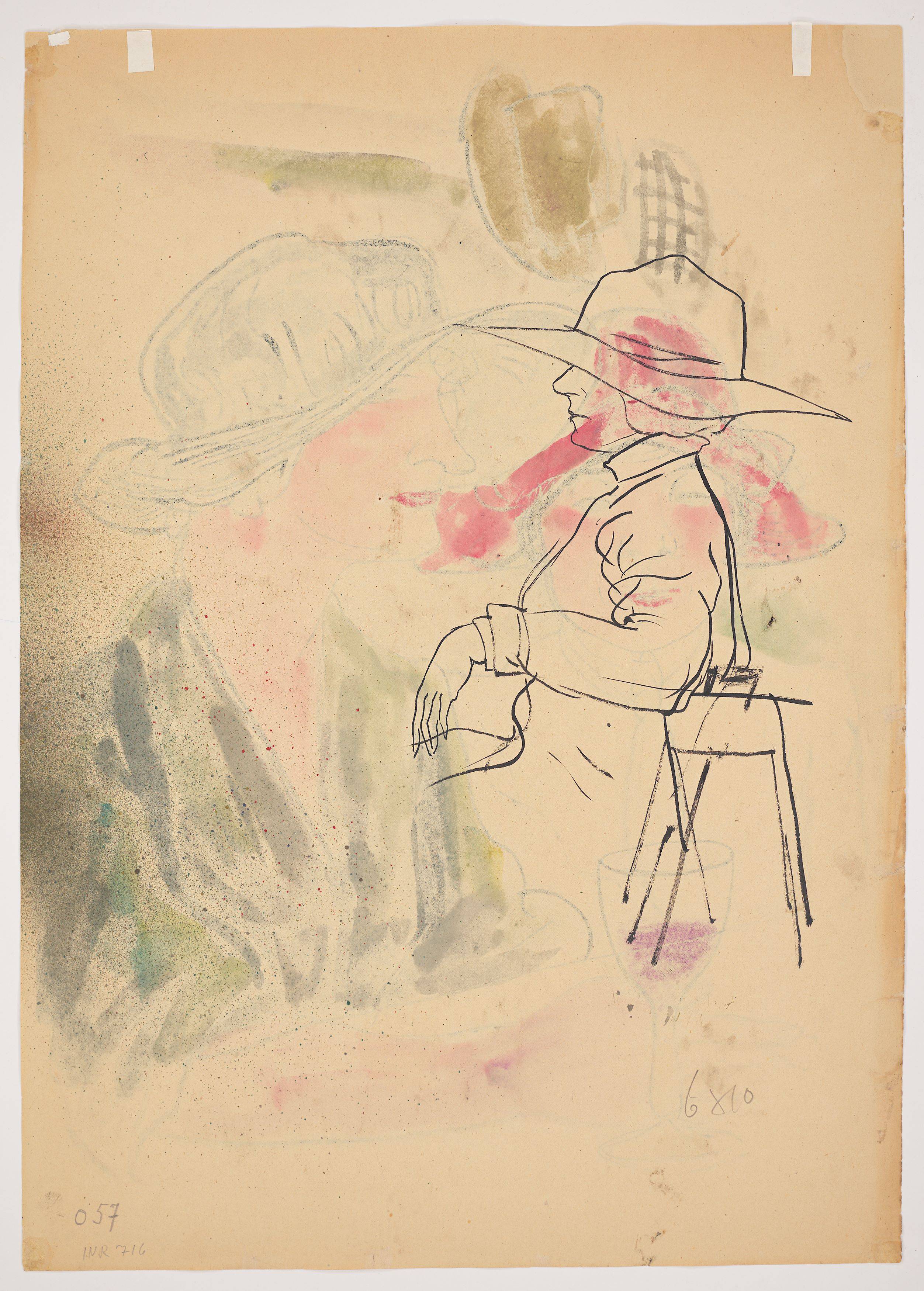 Auf diesem Bild ist das folgende Kunstwerk zu sehen: Rudolf Schlichter. „Im Café“ (Verona-Diele). 1922.