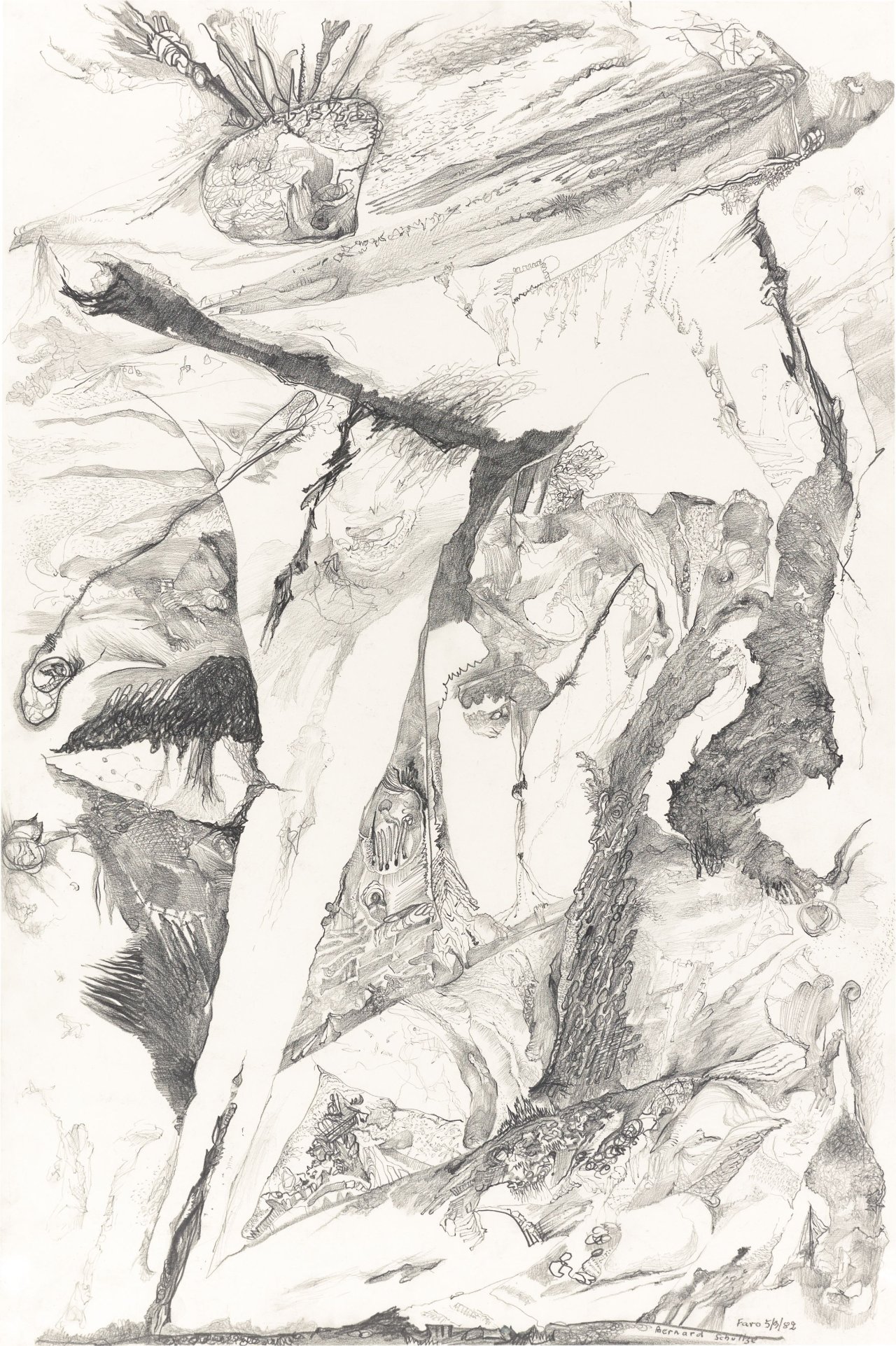 Auf diesem Bild ist das folgende Kunstwerk zu sehen: Bernard Schultze. Ohne Titel. 1982.