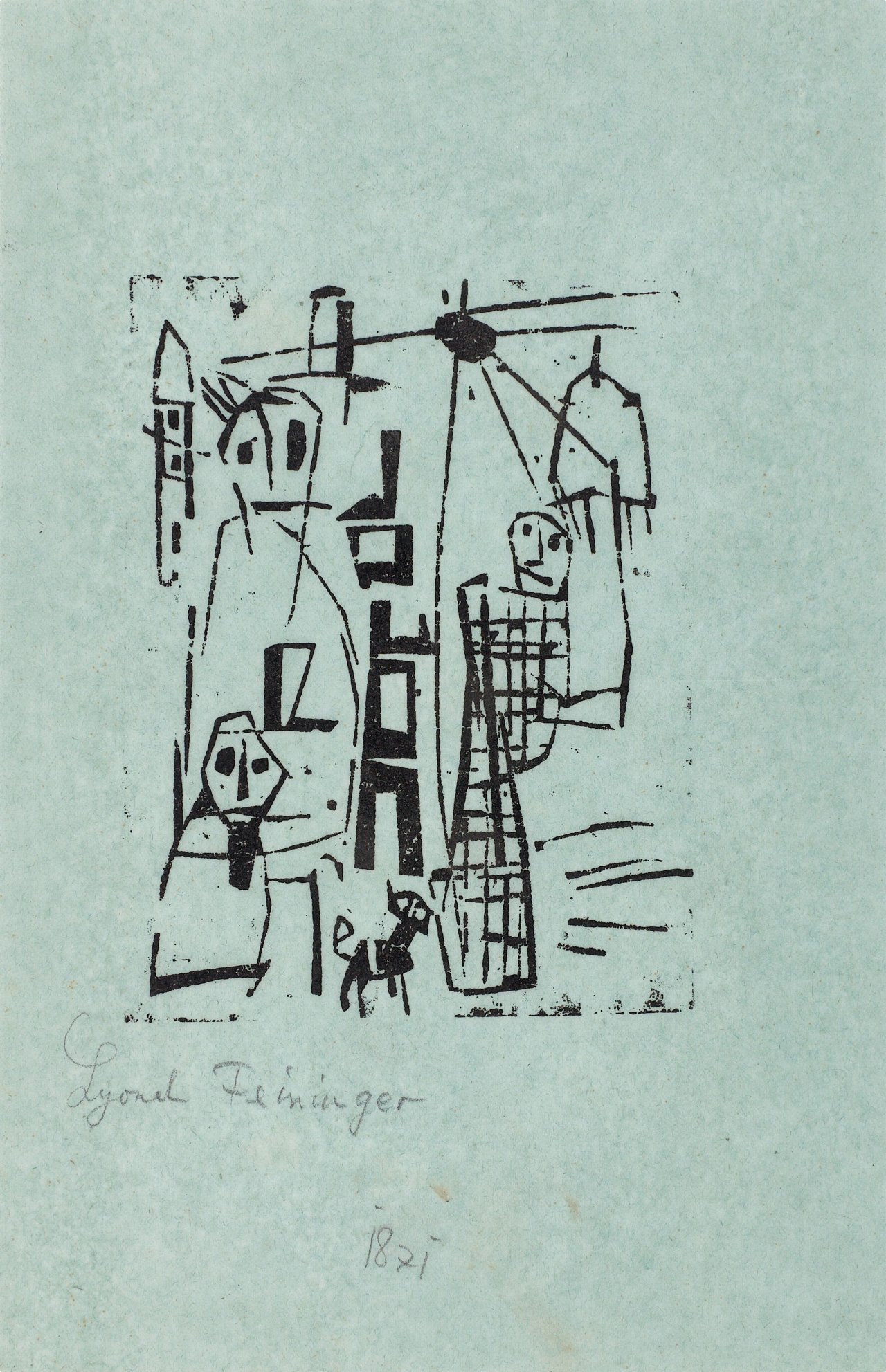 This picture shows the following artwork: Lyonel Feininger. ”Spaziergang”. 1918.