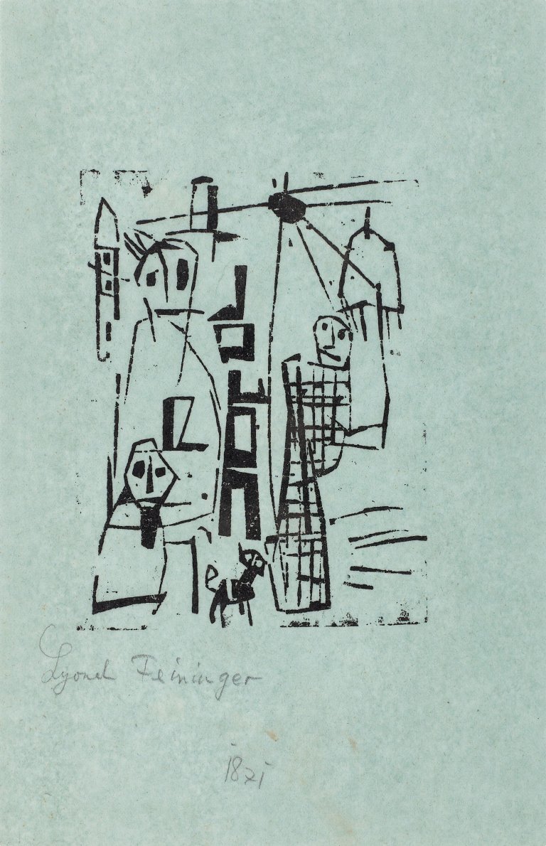 Auf diesem Bild ist das folgende Kunstwerk zu sehen: Lyonel Feininger. „Spaziergang“. 1918.