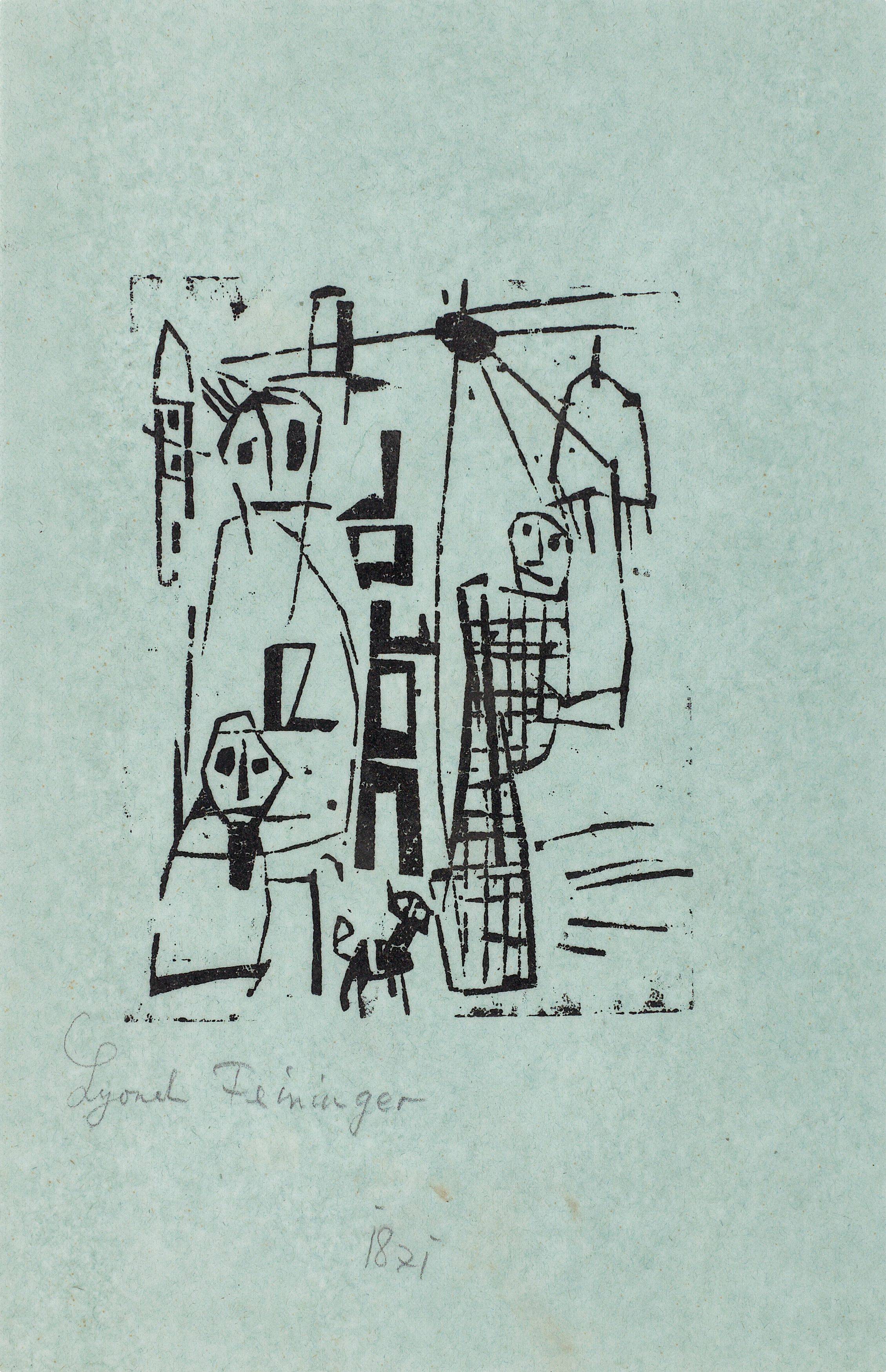 This picture shows the following artwork: Lyonel Feininger. ”Spaziergang”. 1918.