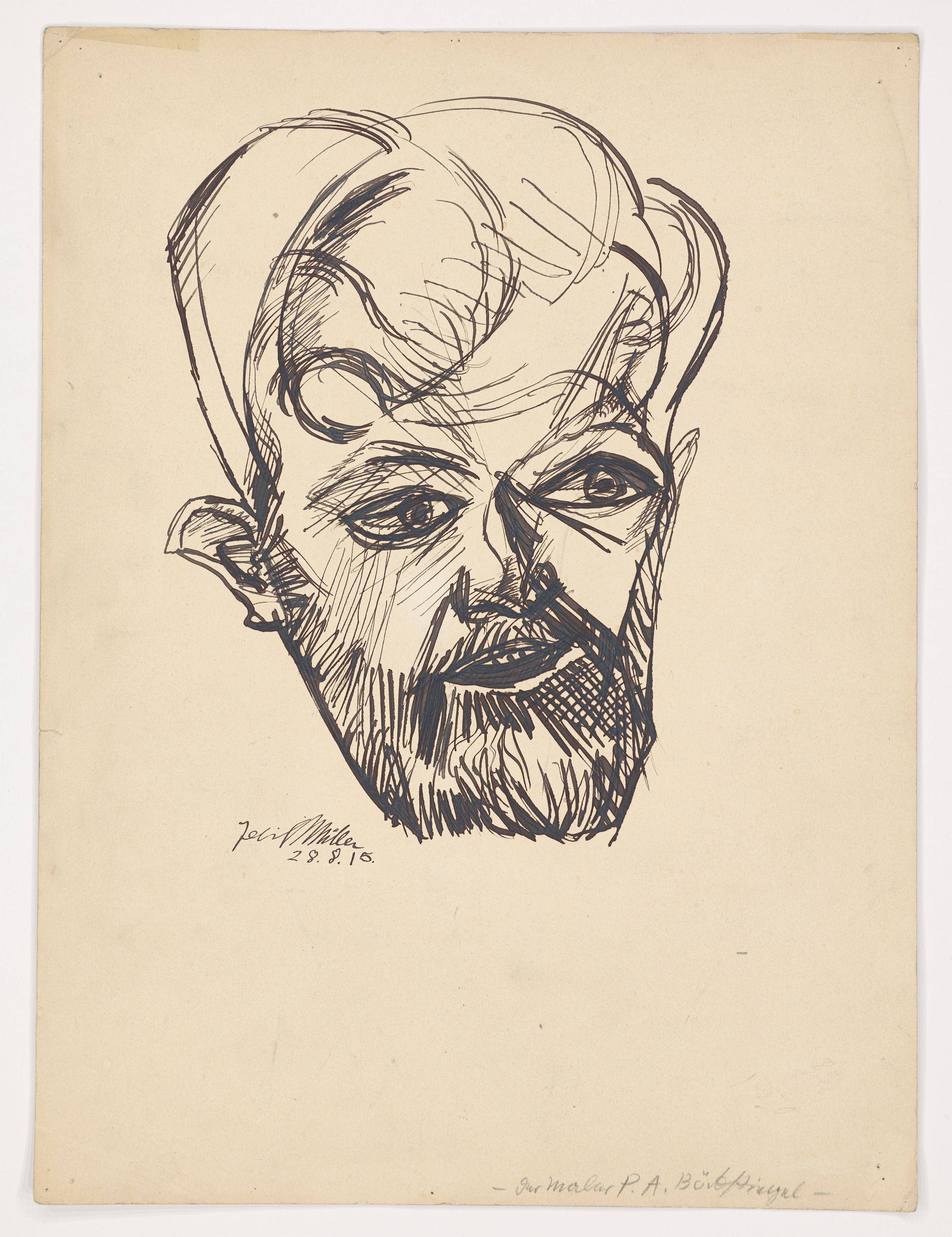 This picture shows the following artwork: Conrad Felixmüller. ”Der Maler Peter August Böckstiegel”. 1915.