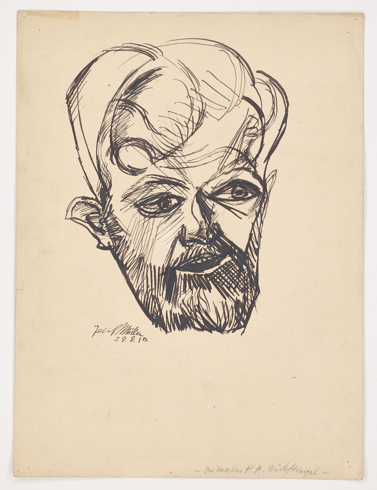 This picture shows the following artwork: Conrad Felixmüller. ”Der Maler Peter August Böckstiegel”. 1915.