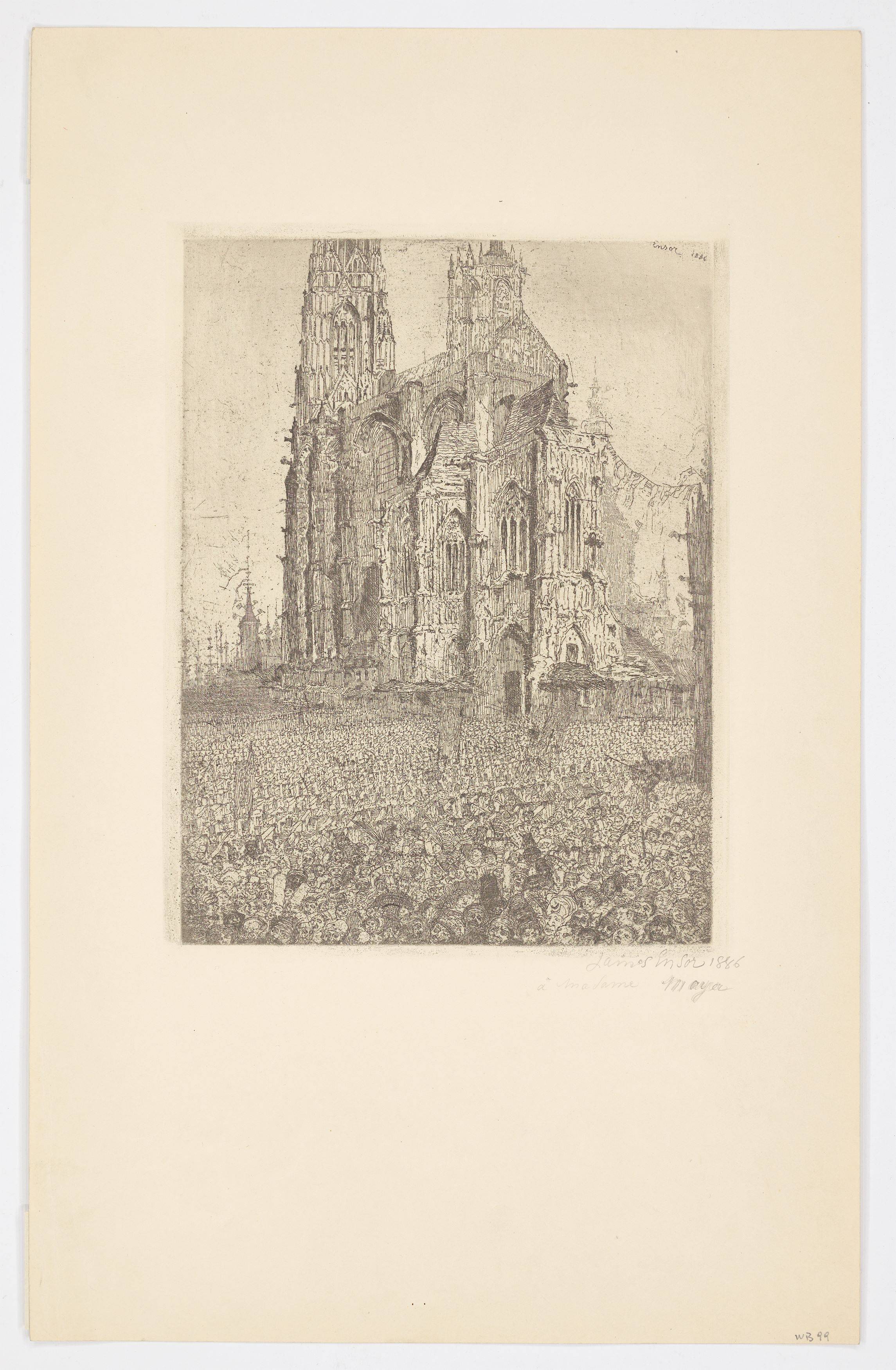 Auf diesem Bild ist das folgende Kunstwerk zu sehen: James Ensor. „La Cathédrale“ (1. Platte). 1886.
