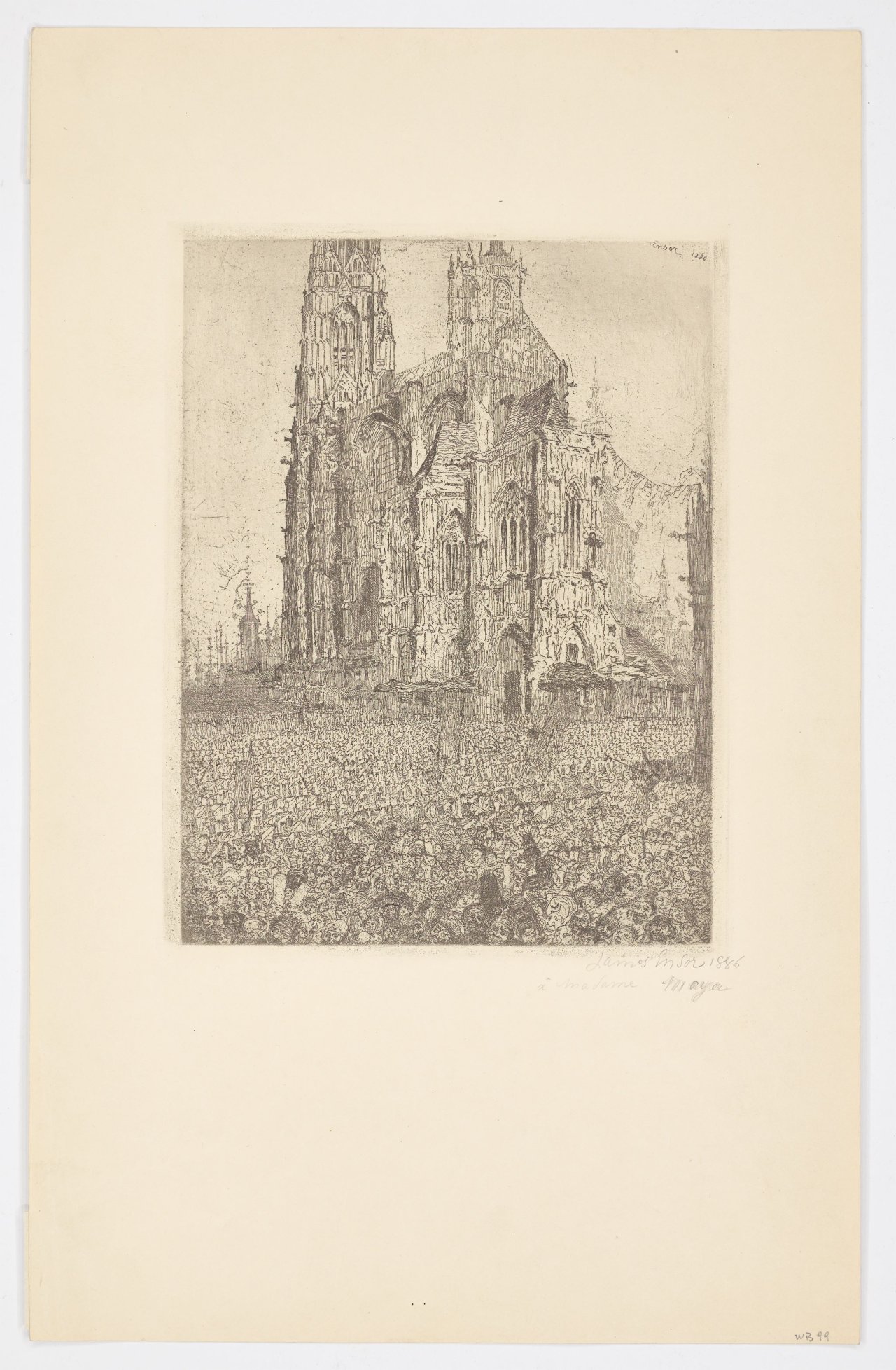 Auf diesem Bild ist das folgende Kunstwerk zu sehen: James Ensor. „La Cathédrale“ (1. Platte). 1886.