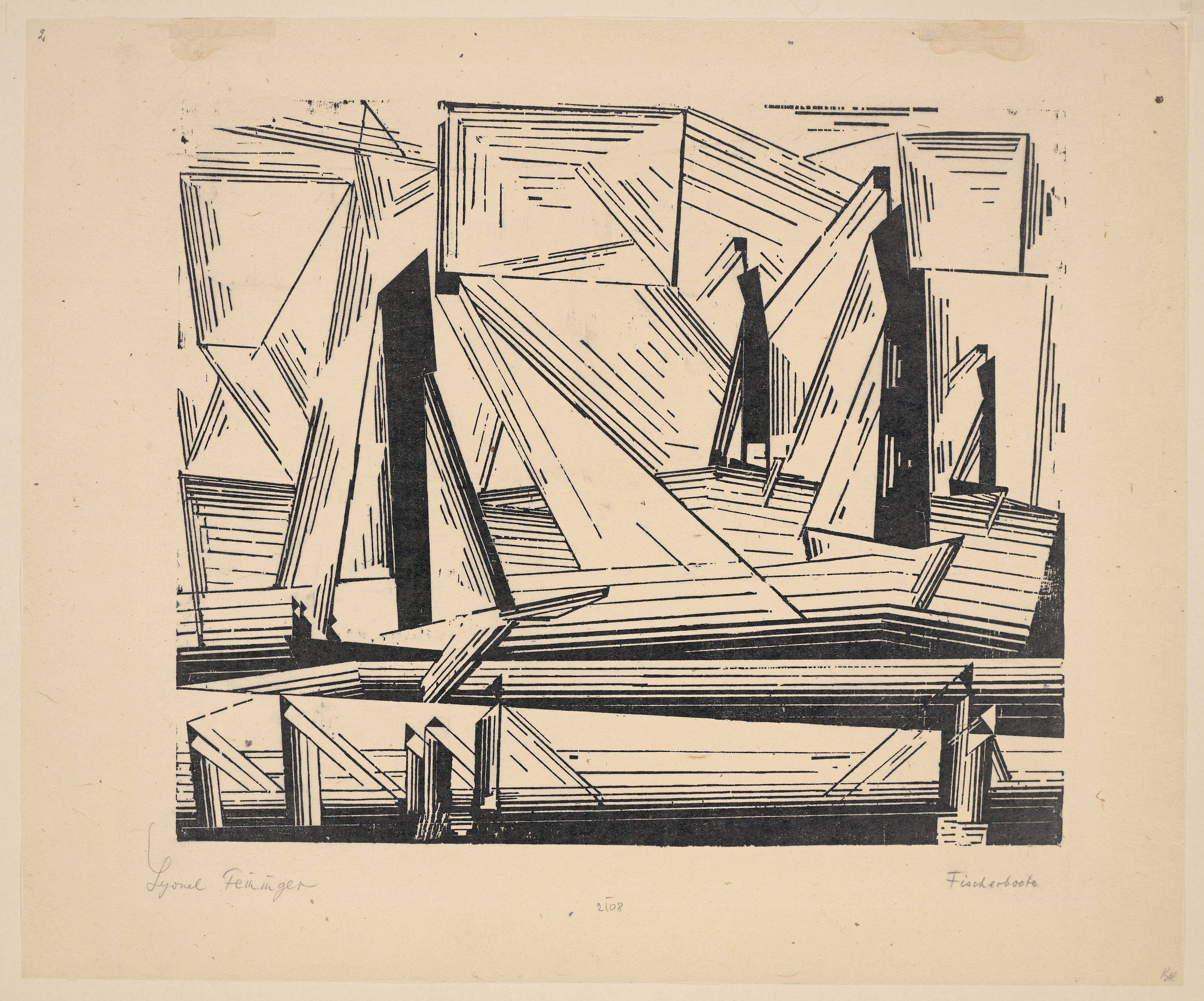 This picture shows the following artwork: Lyonel Feininger. ”Fischerboote”. 1921.