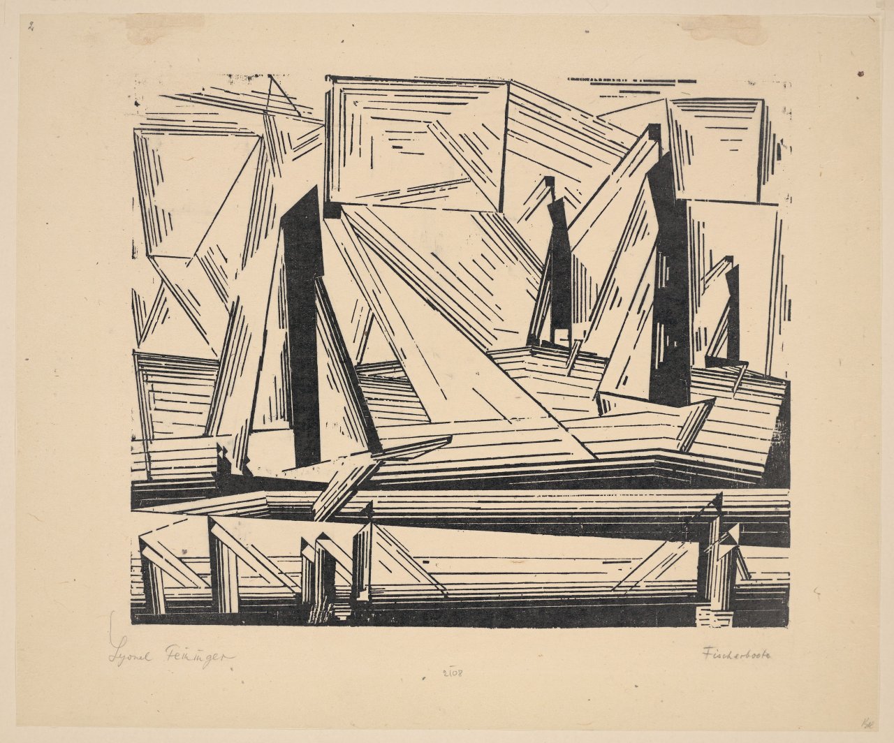 This picture shows the following artwork: Lyonel Feininger. ”Fischerboote”. 1921.