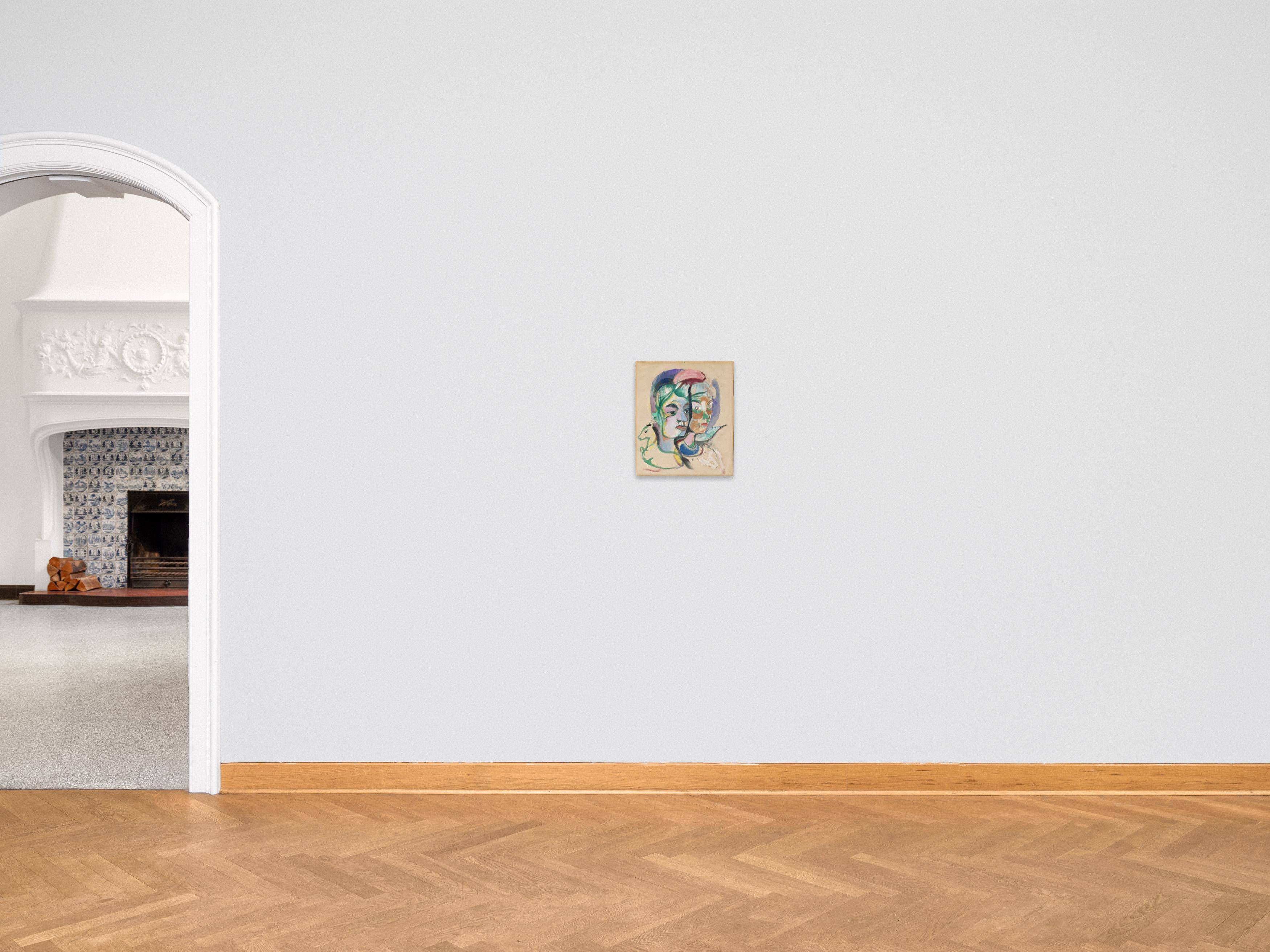 Auf diesem Bild ist das folgende Kunstwerk zu sehen: Heinrich Campendonk. „Zwei Kinderköpfe“. Um 1915.