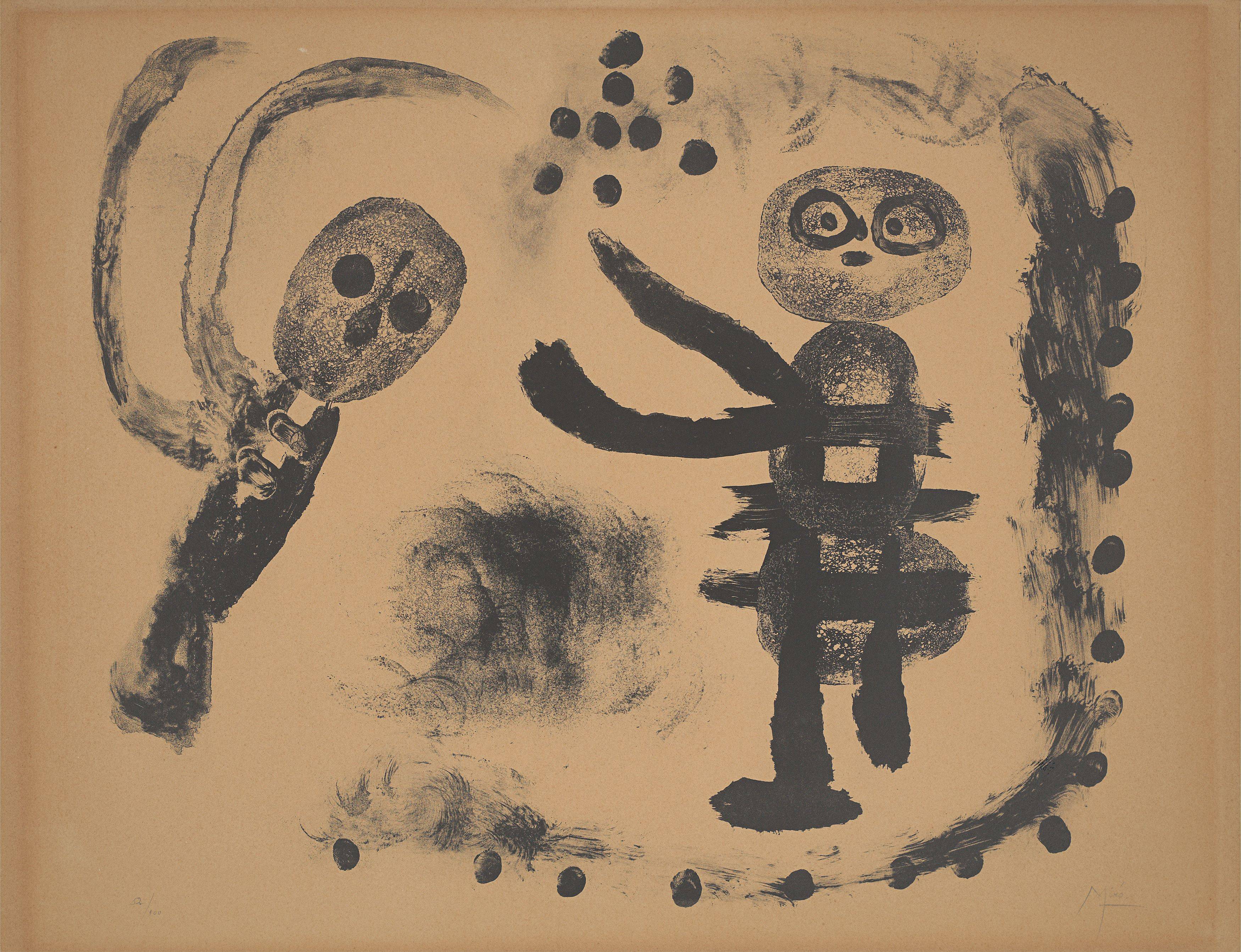 Auf diesem Bild ist das folgende Kunstwerk zu sehen: Joan Miró. „Petite fille au bois“. 1958.