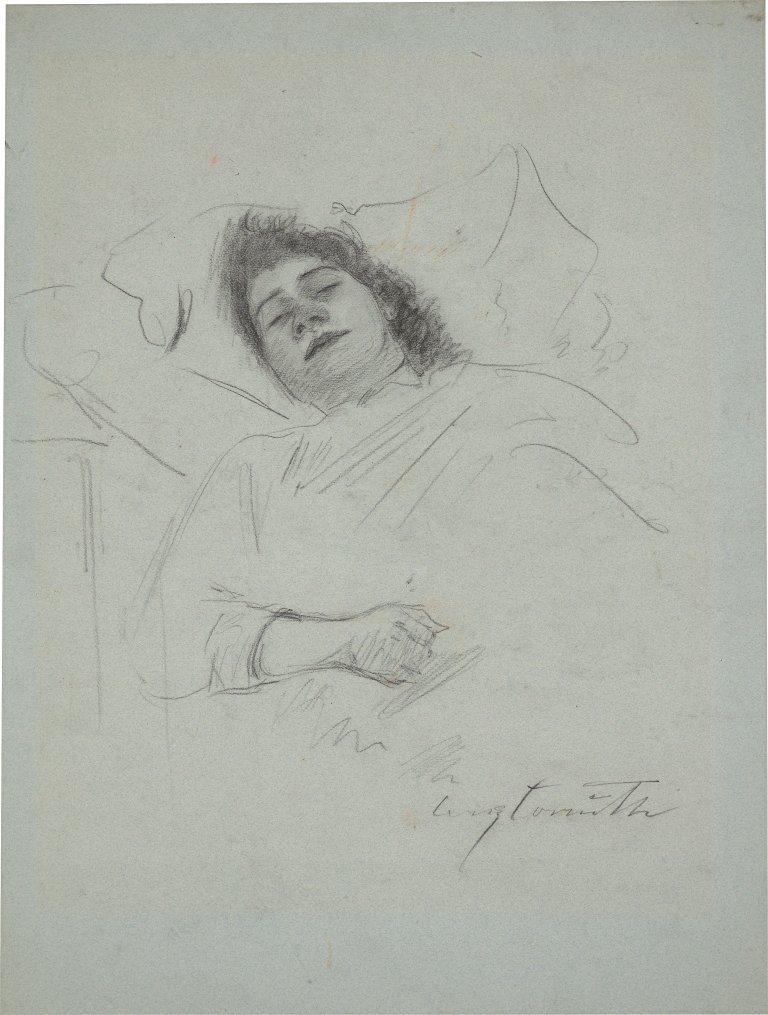This picture shows the following artwork: Lovis Corinth. Sleeping woman (Charlotte Berend-Corinth). 1909.