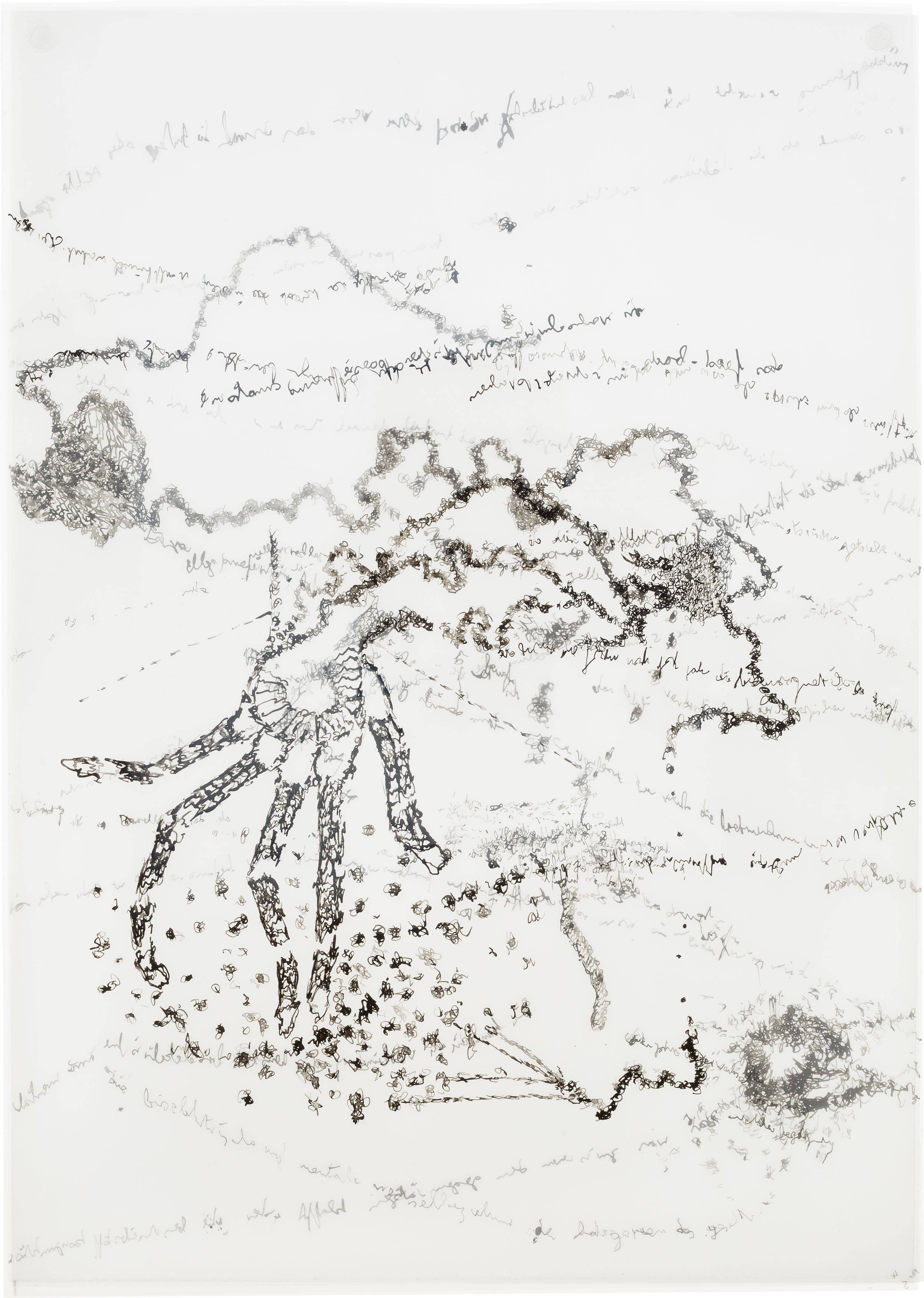 This picture shows the following artwork: Carlfriedrich Claus. ”Mikro-Kombinat: Vorversuchende Gedanken-Affekt-Bewegung: an das Dass”. 1963-1964.