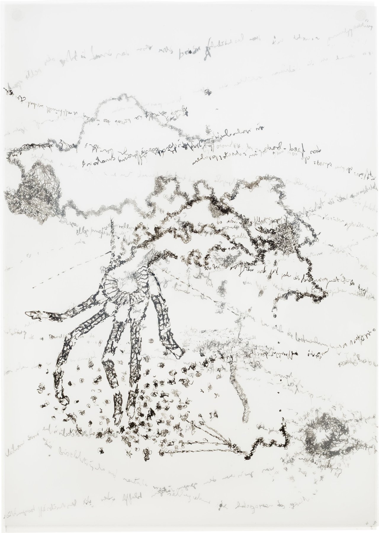 This picture shows the following artwork: Carlfriedrich Claus. ”Mikro-Kombinat: Vorversuchende Gedanken-Affekt-Bewegung: an das Dass”. 1963-1964.