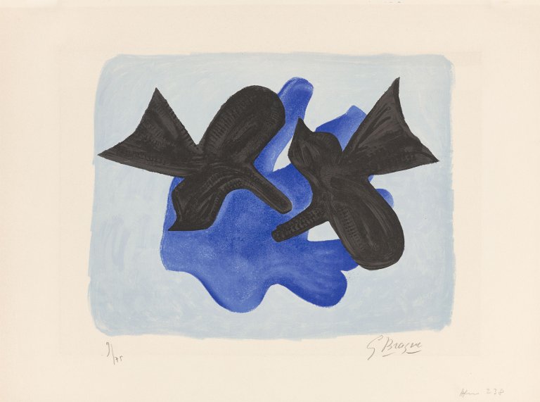 Auf diesem Bild ist das folgende Kunstwerk zu sehen: Georges Braque. „Oiseaux“. 1963.