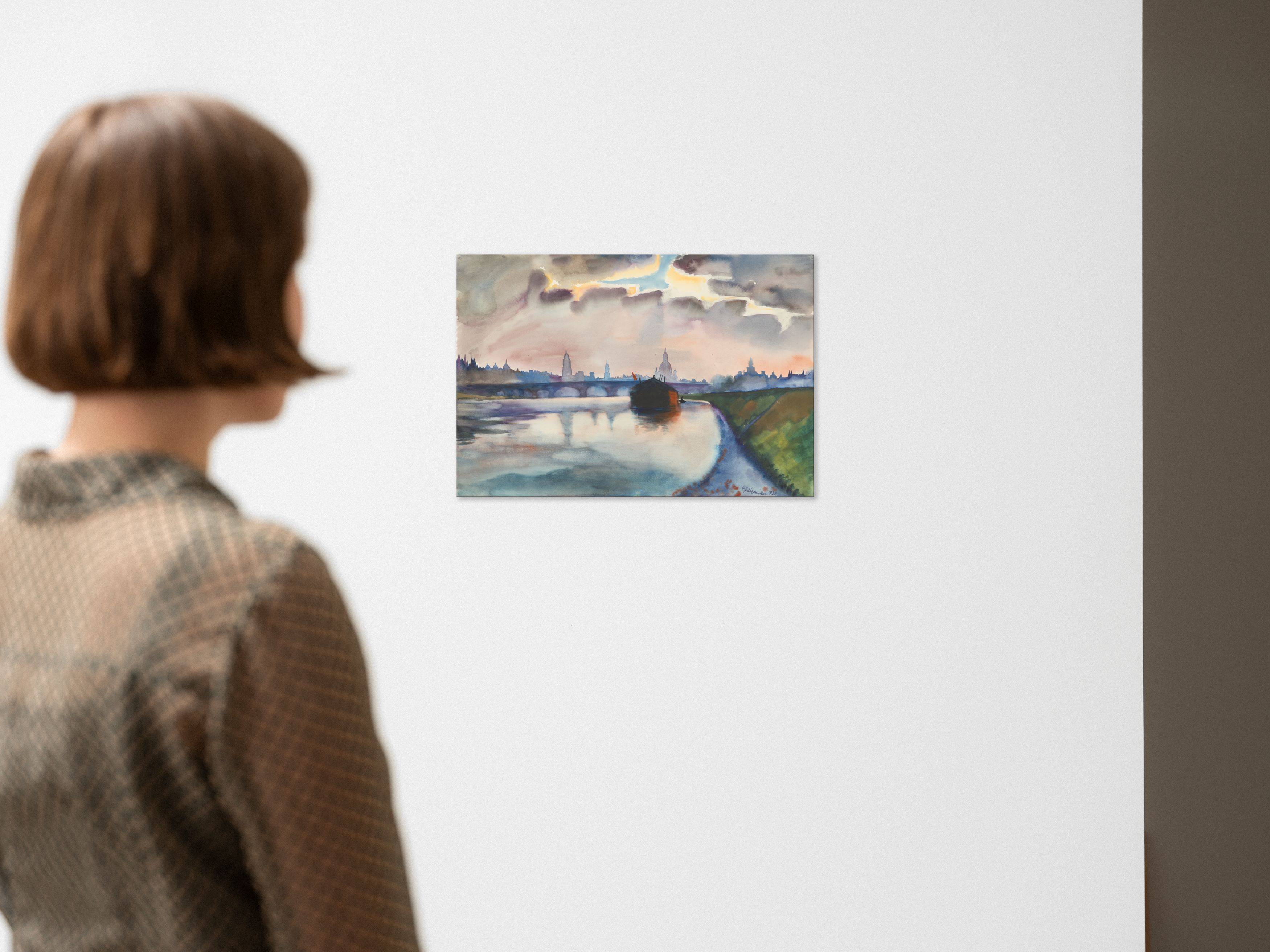 Auf diesem Bild ist das folgende Kunstwerk zu sehen: Conrad Felixmüller. „Gewitter über Dresden“. 1931.