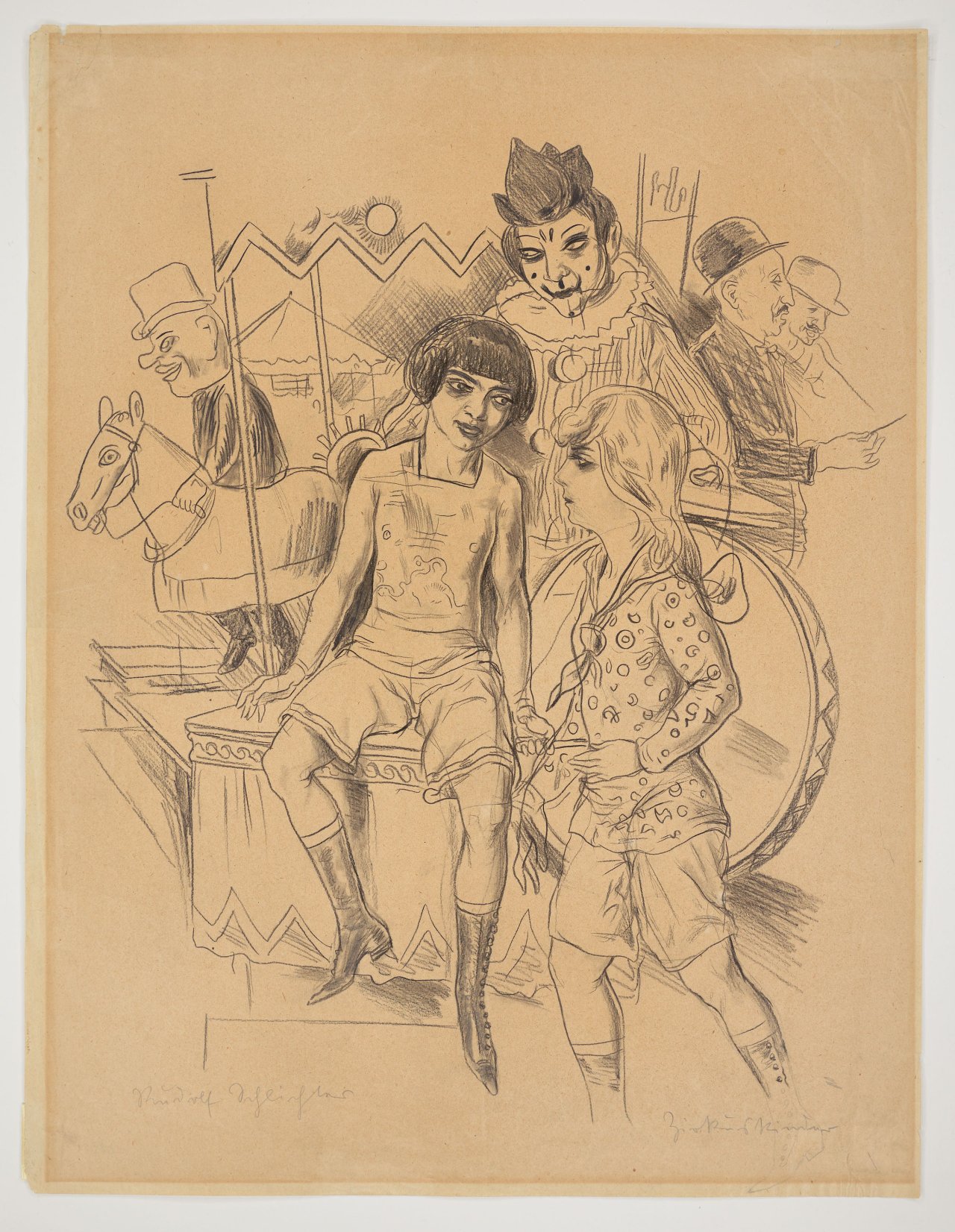 Auf diesem Bild ist das folgende Kunstwerk zu sehen: Rudolf Schlichter. „Zirkuskinder“. 1924/25.