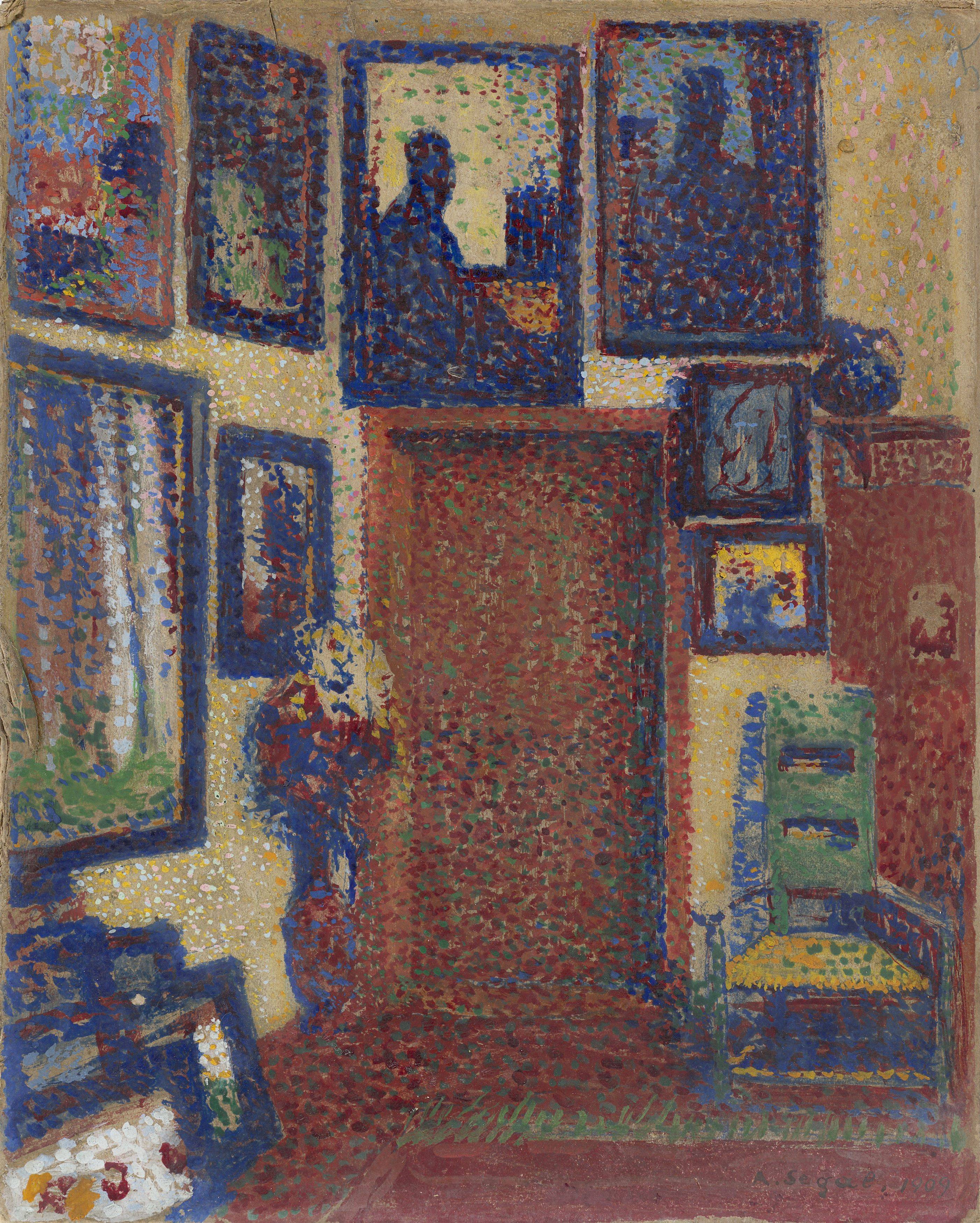 Auf diesem Bild ist das folgende Kunstwerk zu sehen: Arthur Segal. „Atelier Interieur“. 1909.
