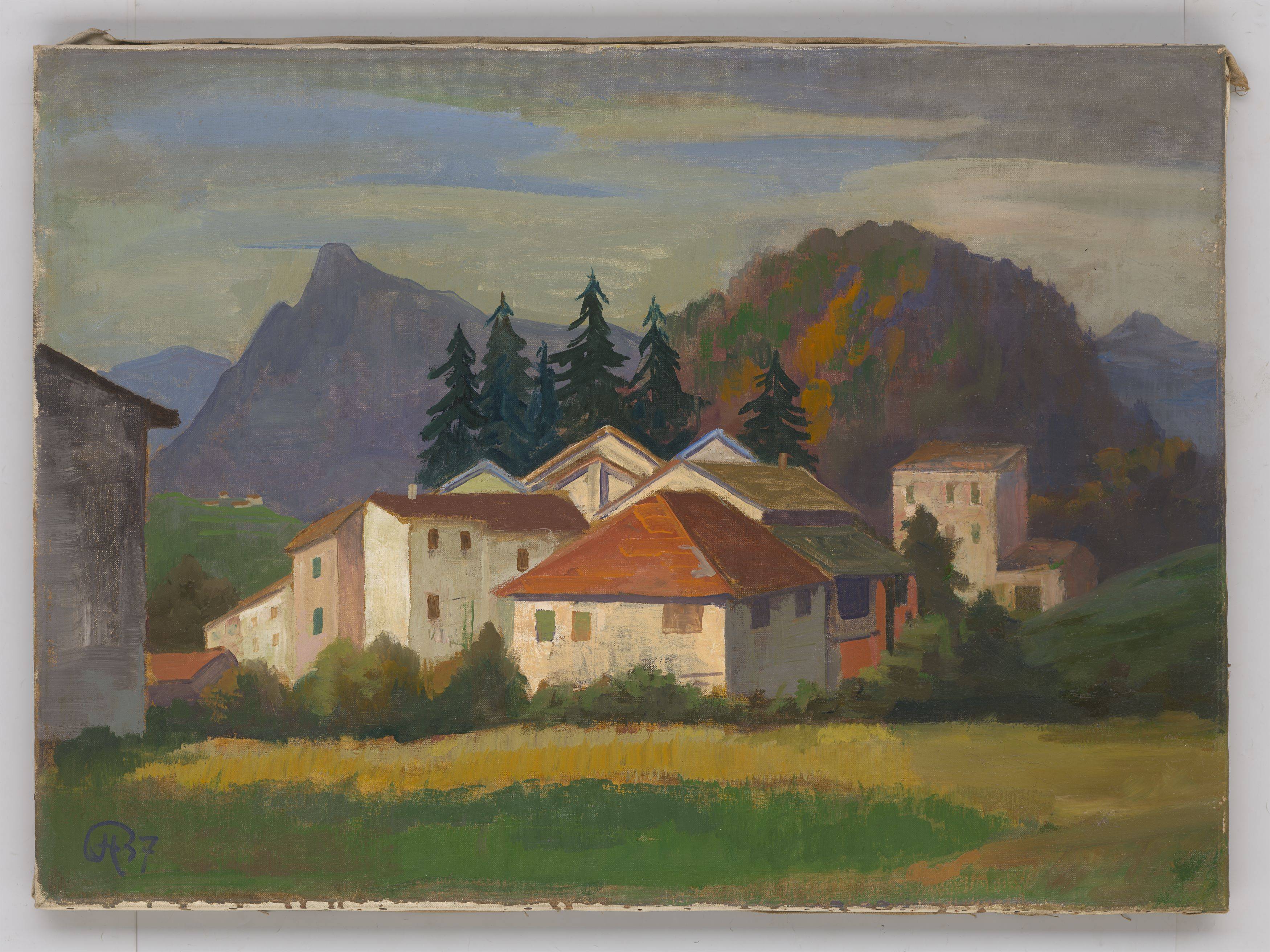 This picture shows the following artwork: Karl Hofer. ”Tessiner Landschaft bei Cortivallo”. 1937.