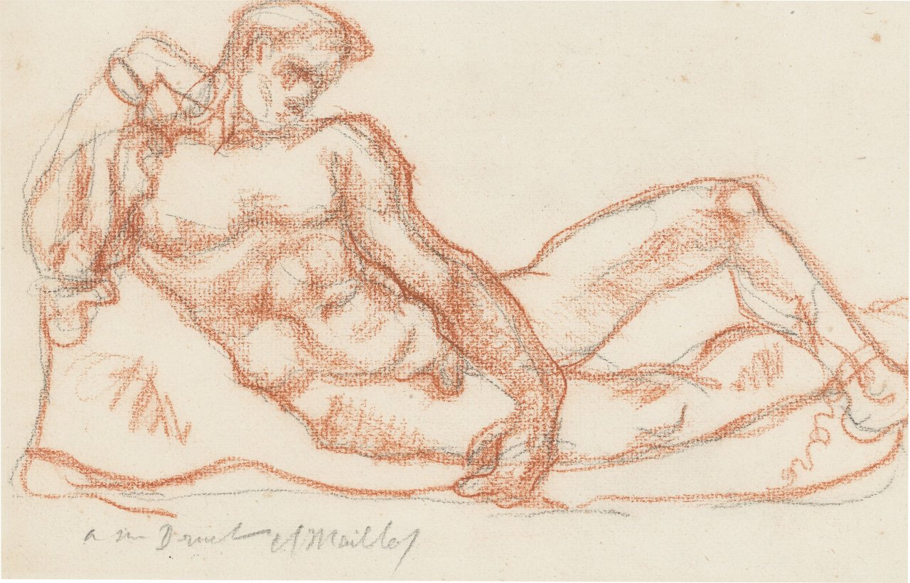 This picture shows the following artwork: Aristide Maillol. ”Homme couché”. Before 1916.