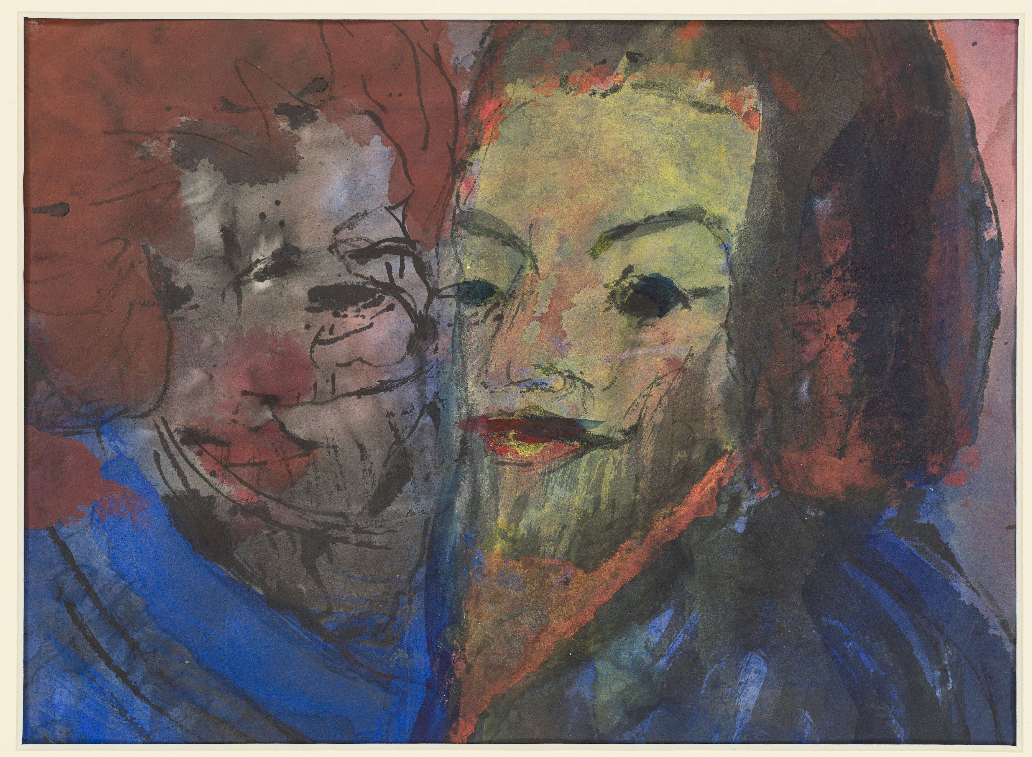 Auf diesem Bild ist das folgende Kunstwerk zu sehen: Emil Nolde. „Paar (Mann und Frau)“ aus „Phantasien“. 1931/1935.