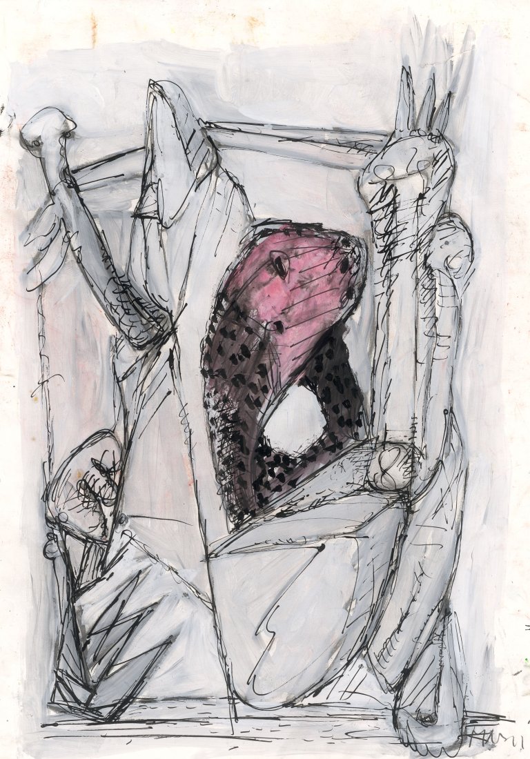 Auf diesem Bild ist das folgende Kunstwerk zu sehen: Markus Lüpertz. Ohne Titel. 1970er-Jahre.