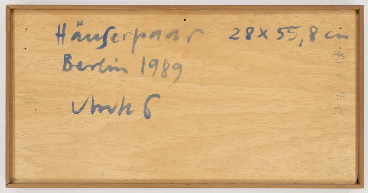 This picture shows the following artwork: Horst Antes. ”Häuserpaar 2”. 1989.