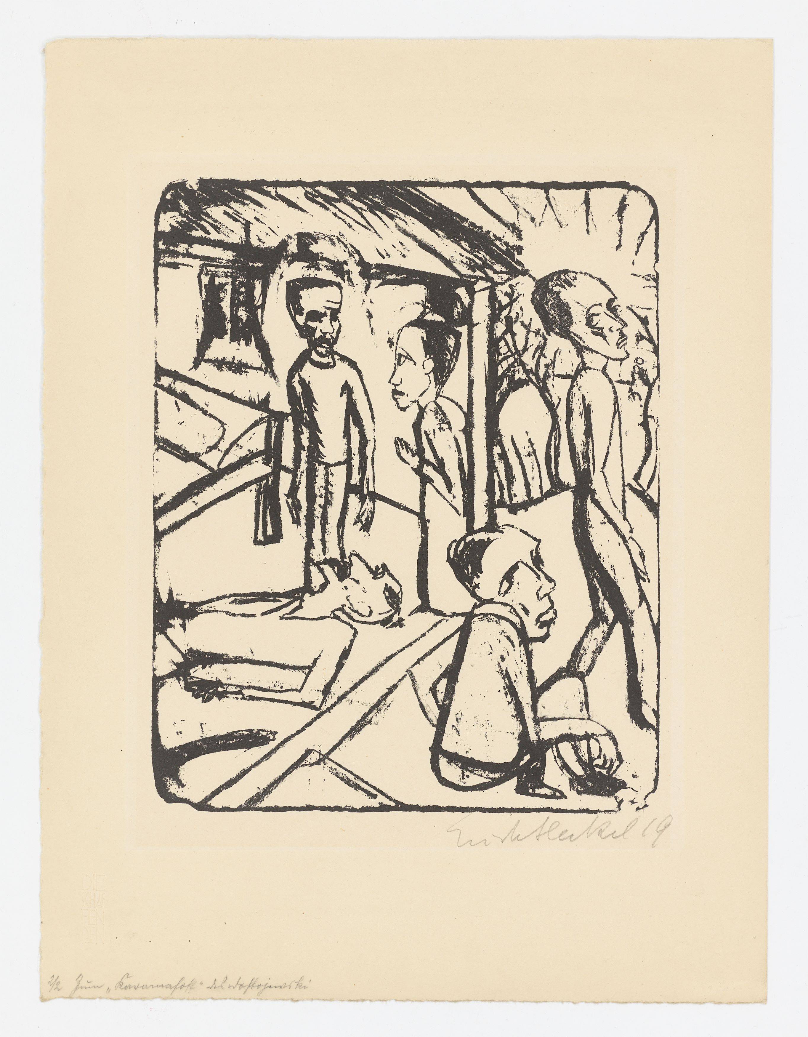This picture shows the following artwork: Erich Heckel. ”Die Brüder Karamasow”. 1919/20.