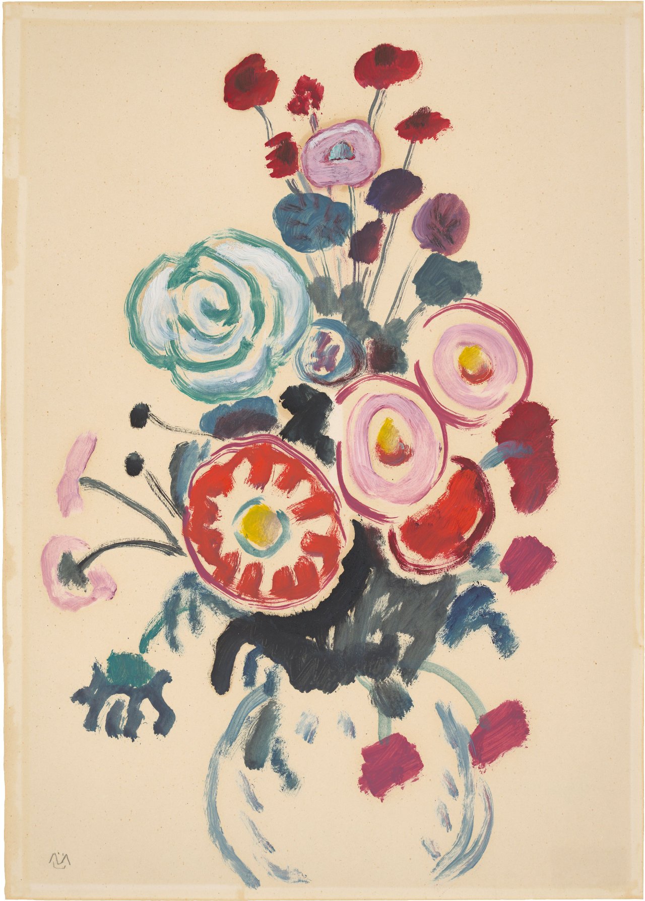 This picture shows the following artwork: Gabriele Münter. Flower still life. Circa 1946.