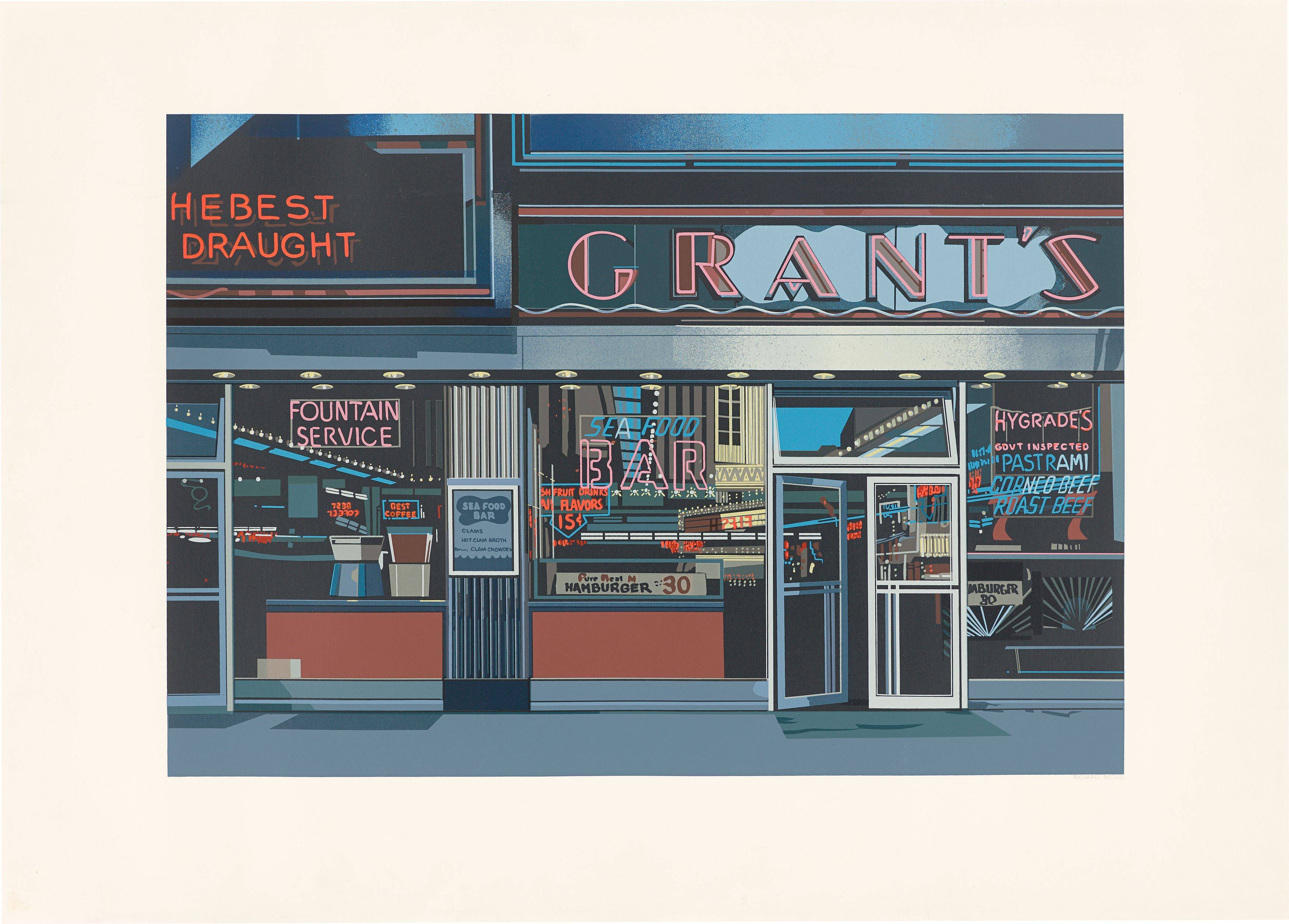 This picture shows the following artwork: Richard Estes. ”Grant's”. 1972.