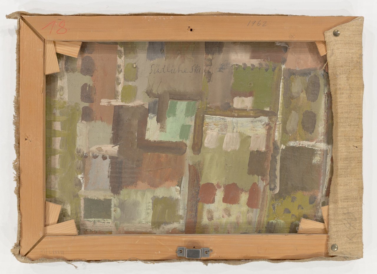 This picture shows the following artwork: Eduard Bargheer. ”Südliche Stadt 2”. Circa 1973.