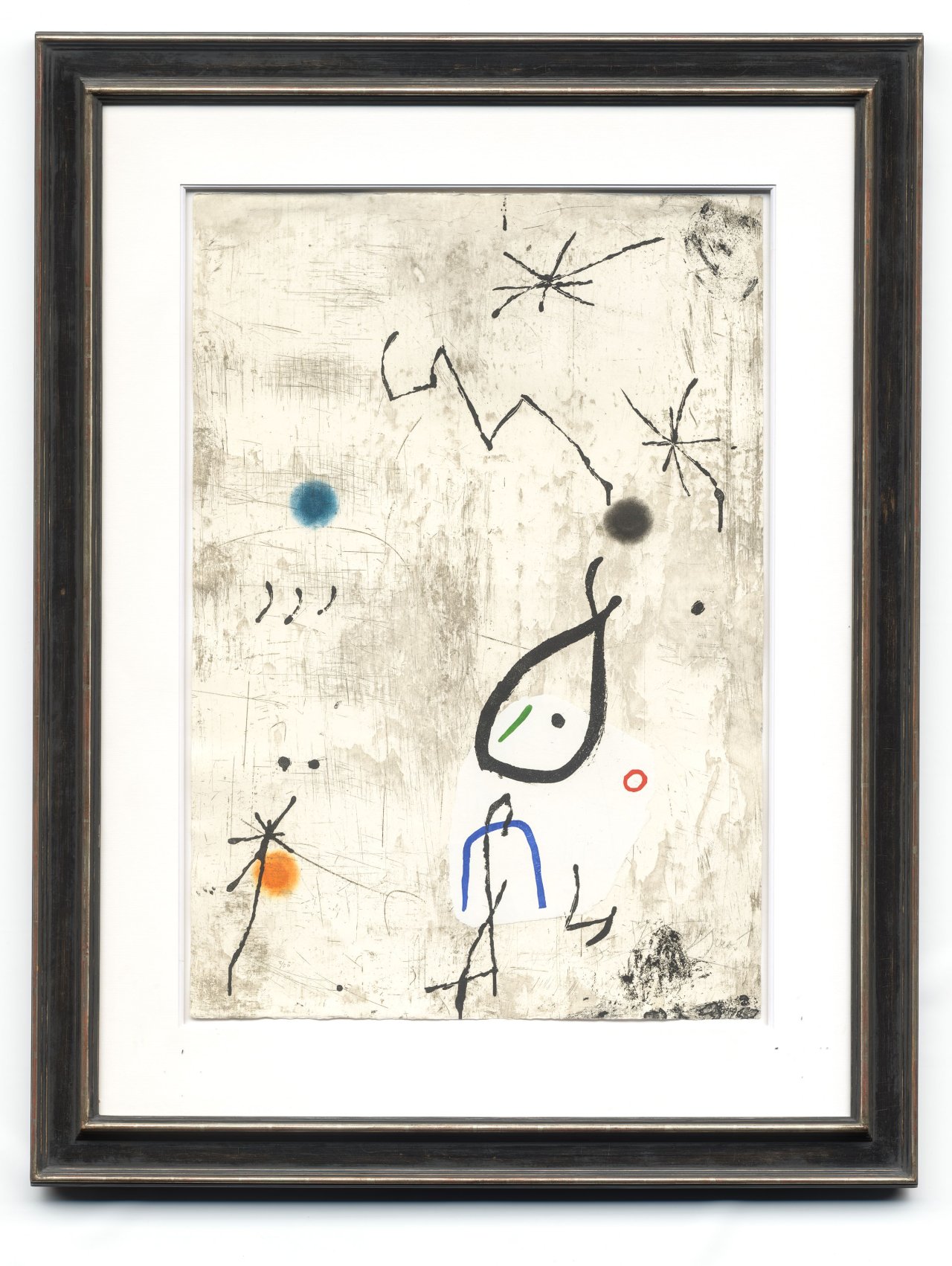 This picture shows the following artwork: Joan Miró. ”Personatge I Estels VI”. 1979.