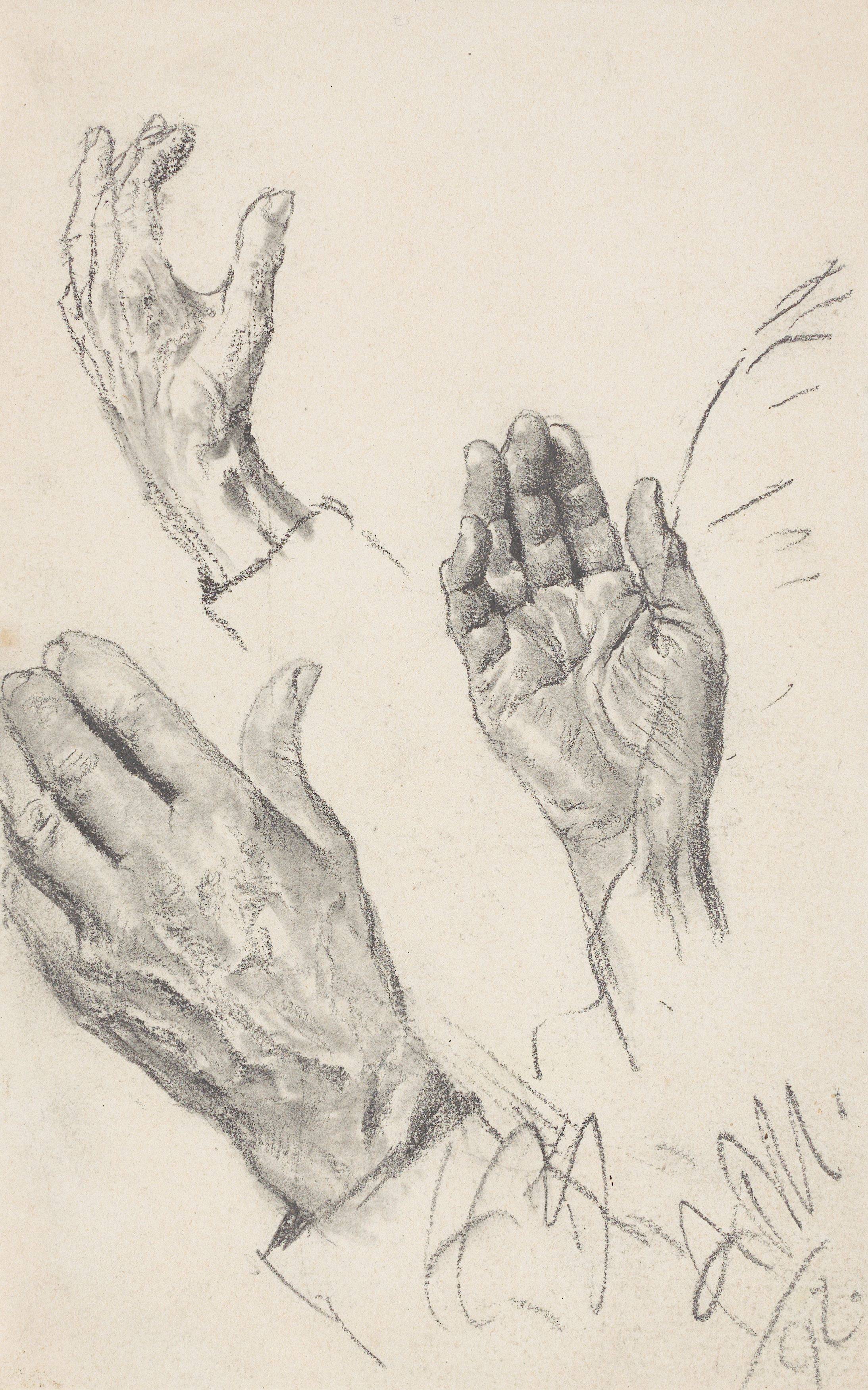 Auf diesem Bild ist das folgende Kunstwerk zu sehen: Adolph Menzel. Handstudien. 1892.