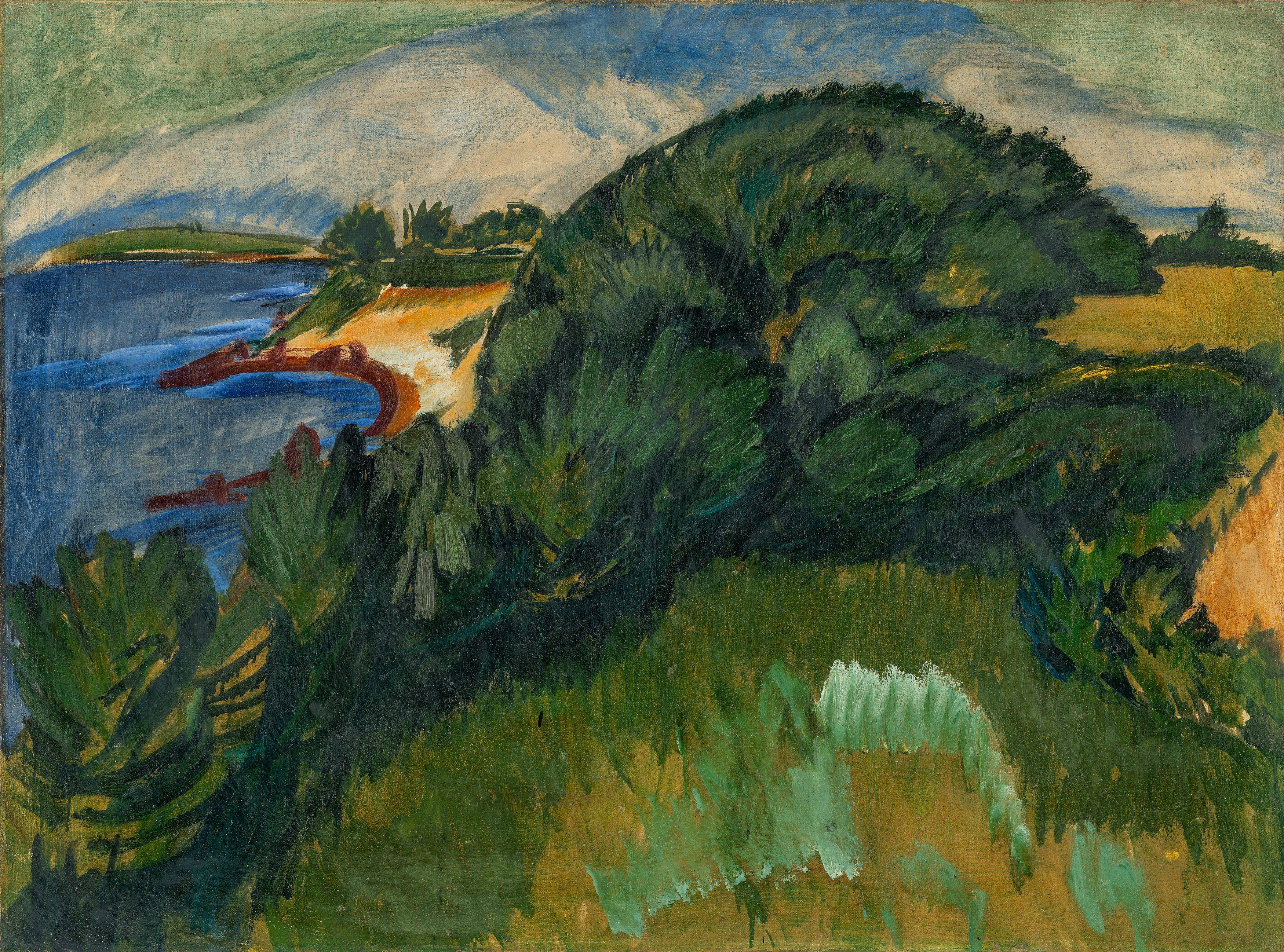 This picture shows the following artwork: Ernst Ludwig Kirchner. ”Große Fehmarnküste”. 1913.
