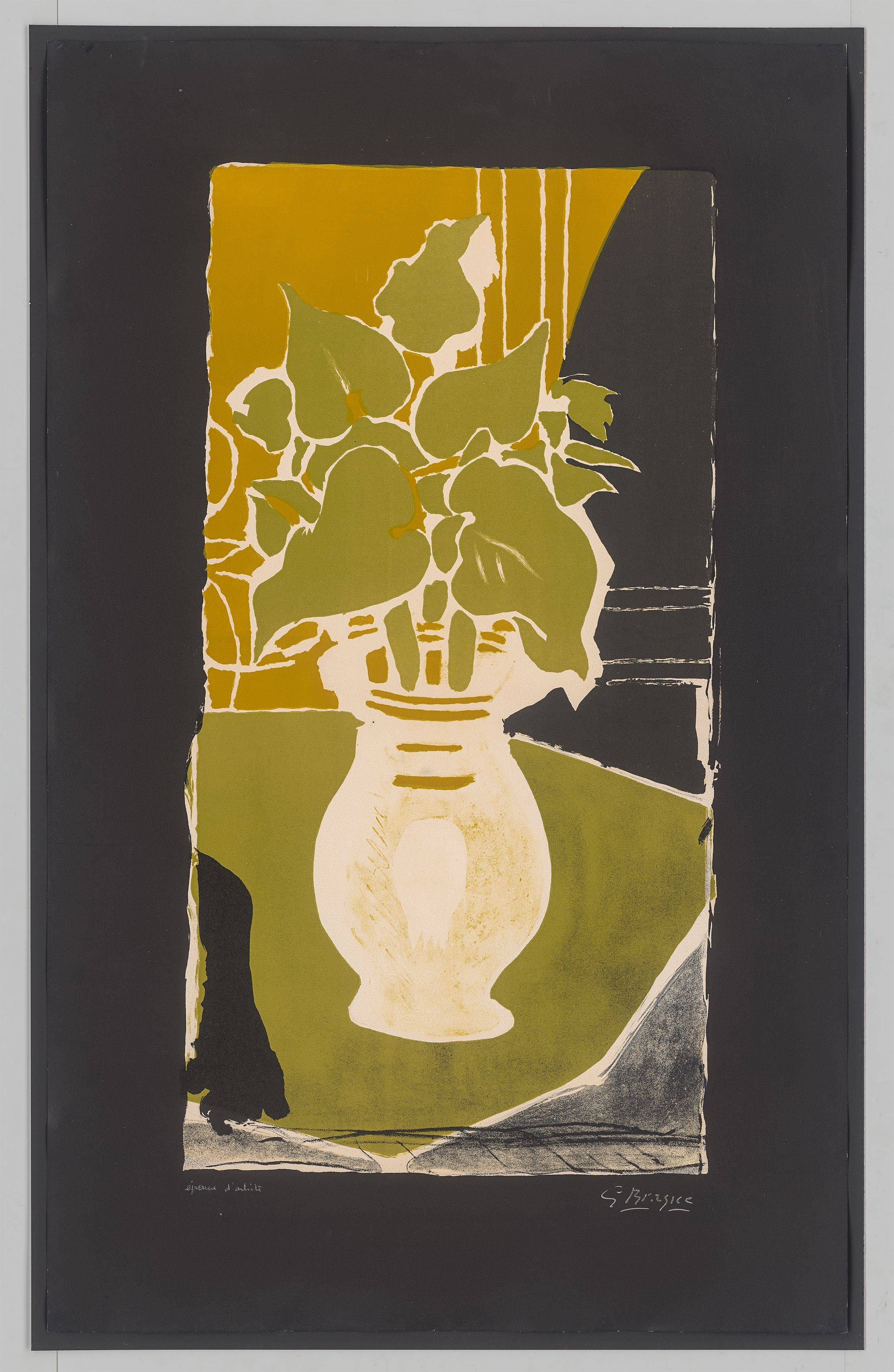 This picture shows the following artwork: Georges Braque. ”Feuilles, couleur, lumière”. 1953/54.