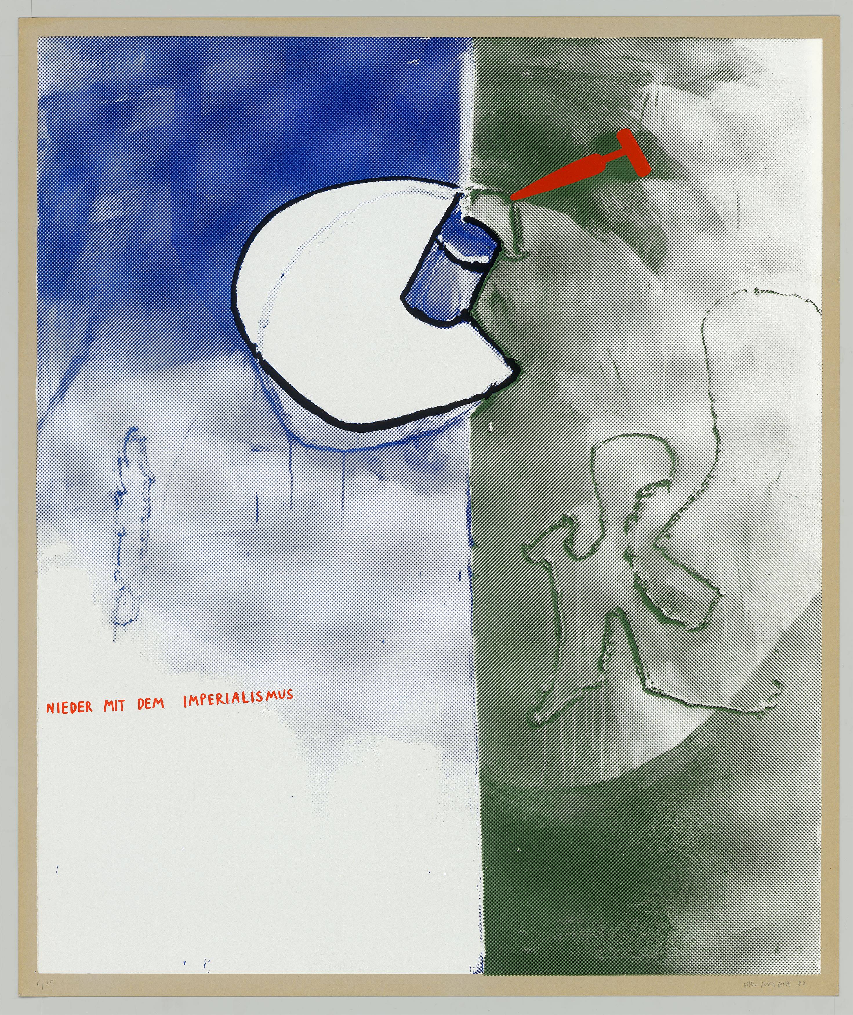 Auf diesem Bild ist das folgende Kunstwerk zu sehen: Martin Kippenberger. „Nieder mit dem Imperialismus“. 1984.