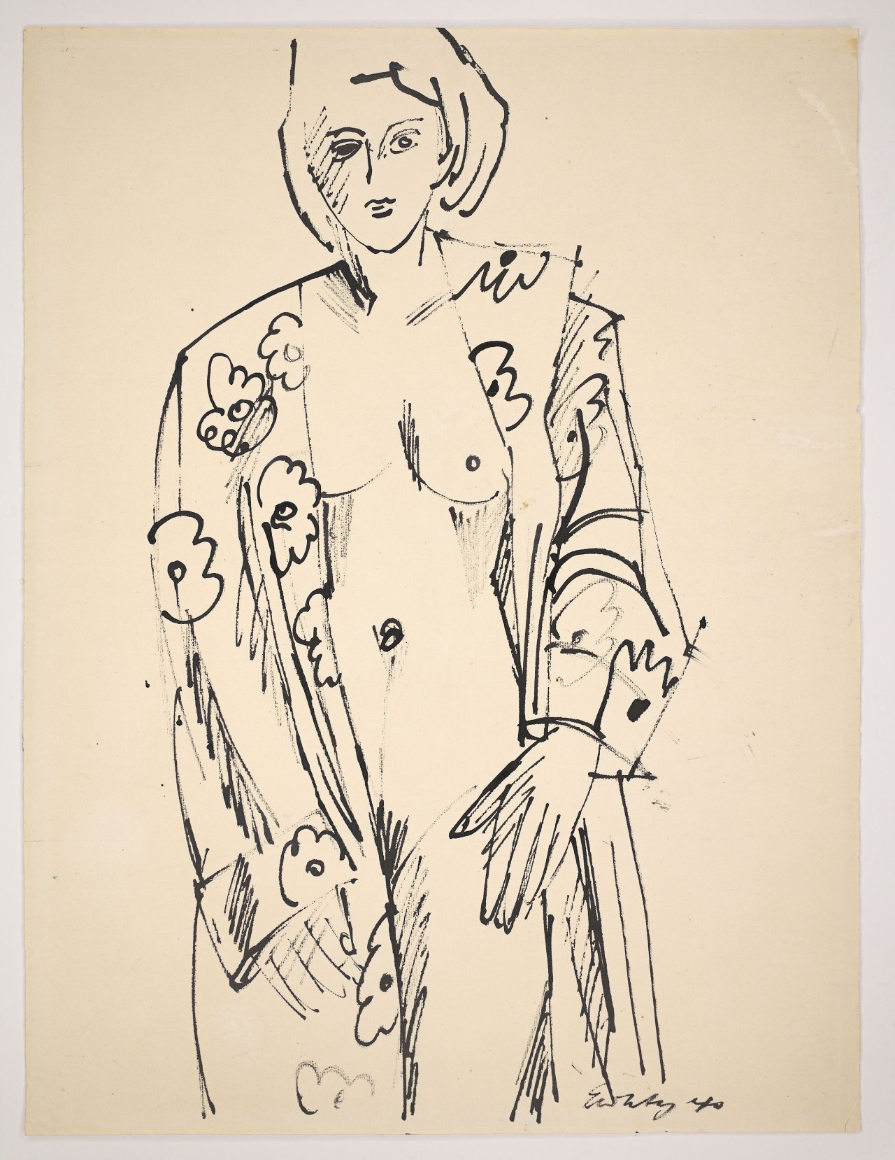 This picture shows the following artwork: Ernst Wilhelm Nay. ”Im Morgenmantel”. 1940.