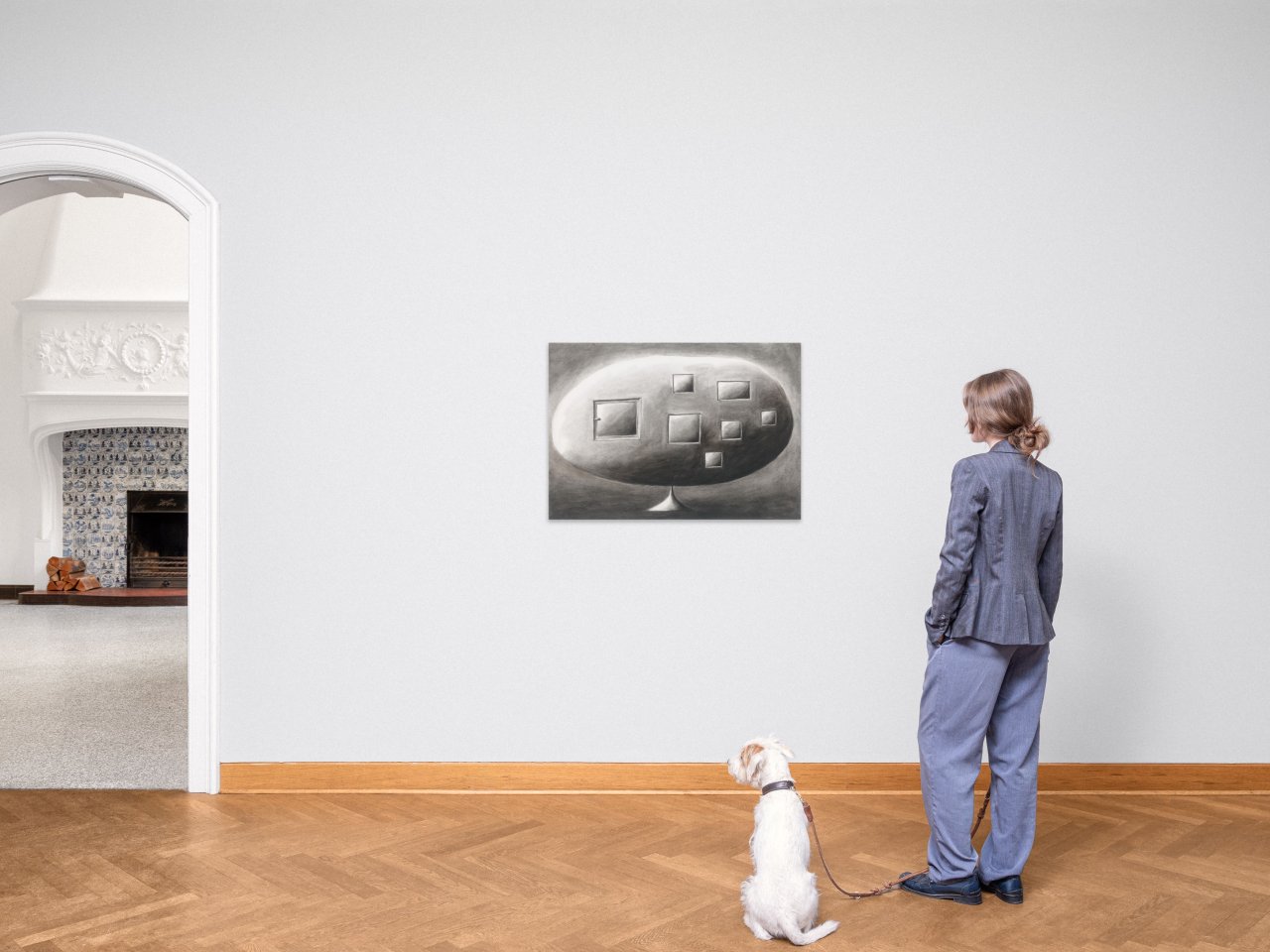 Auf diesem Bild ist das folgende Kunstwerk zu sehen: Andreas Schulze. „Haus“. 1989.