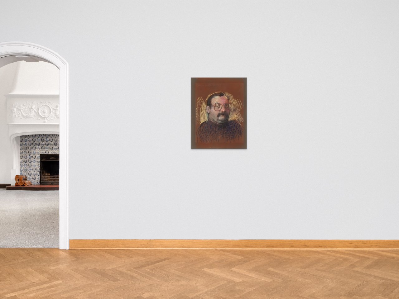 Auf diesem Bild ist das folgende Kunstwerk zu sehen: Johannes Grützke. Portrait Heiko Gebhardt. 1979.