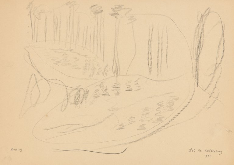 This picture shows the following artwork: Gerhard Altenbourg. ”Tal bei Waldenburg”. 1981.
