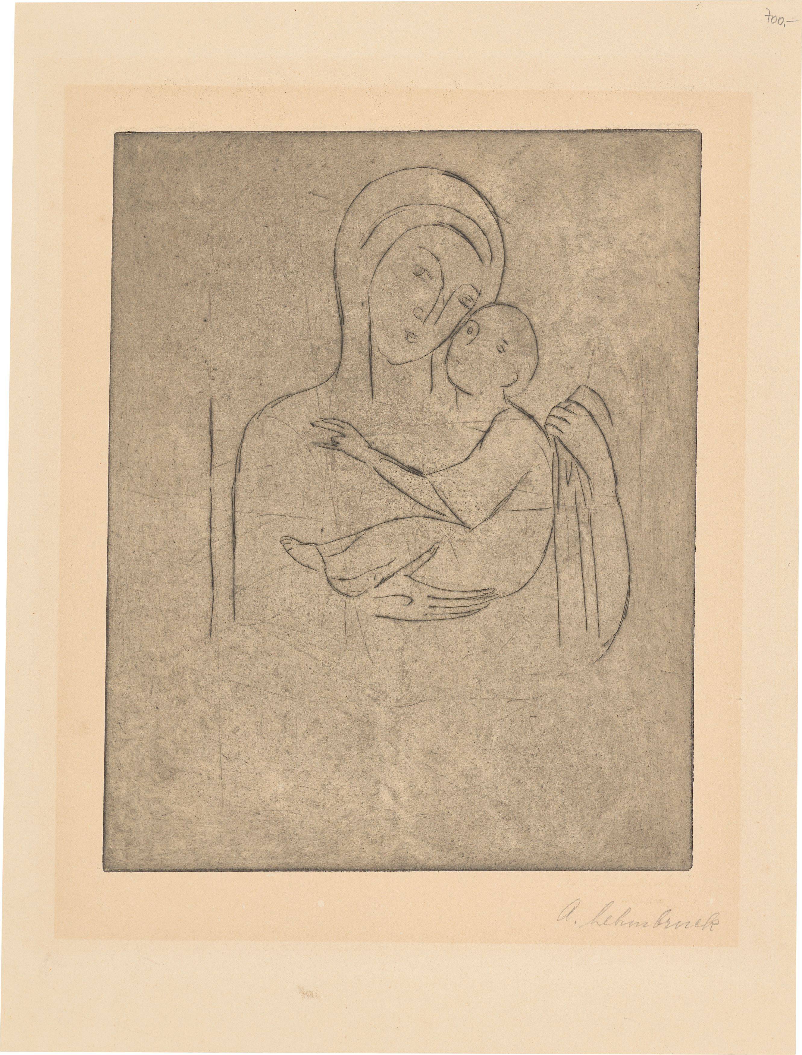 This picture shows the following artwork: Wilhelm Lehmbruck. ”Madonna (nach Cimabue)”. 1912.