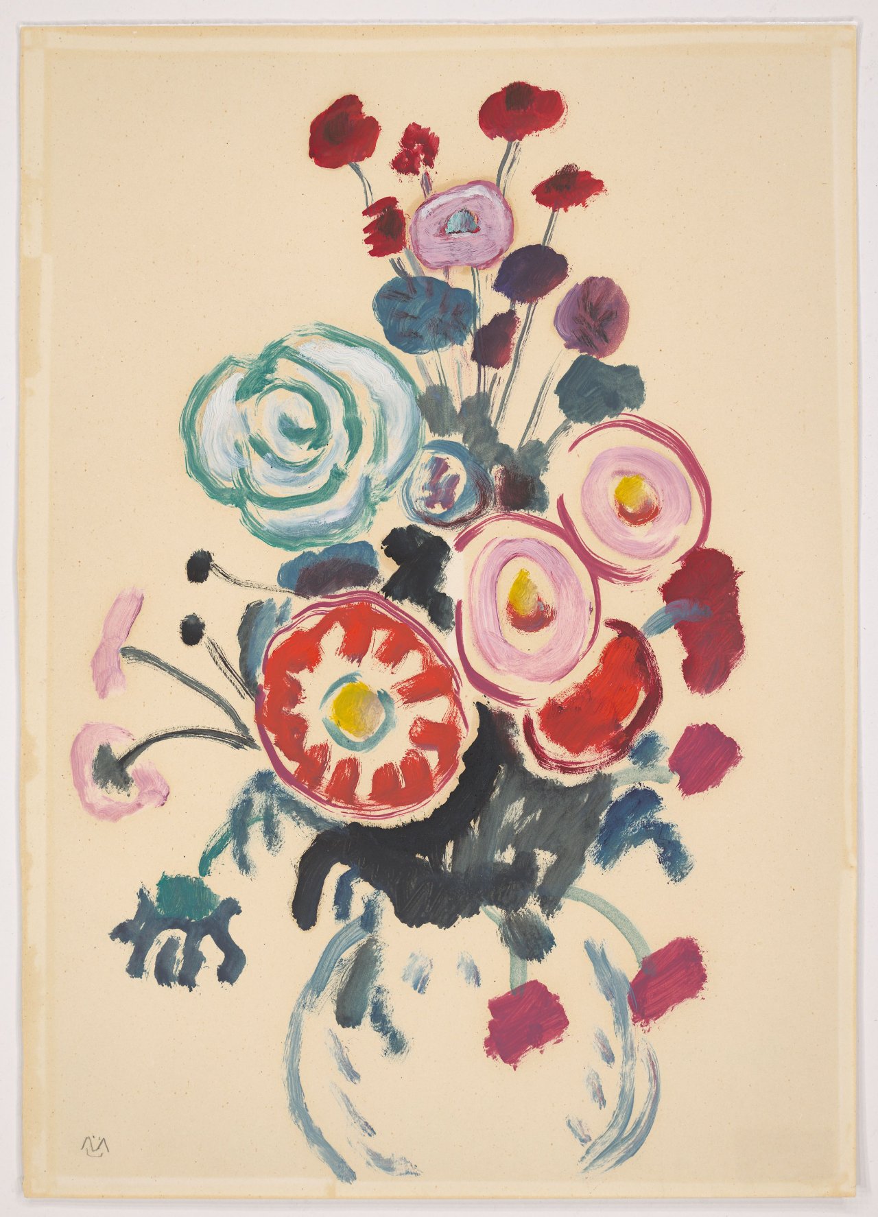 This picture shows the following artwork: Gabriele Münter. Flower still life. Circa 1946.